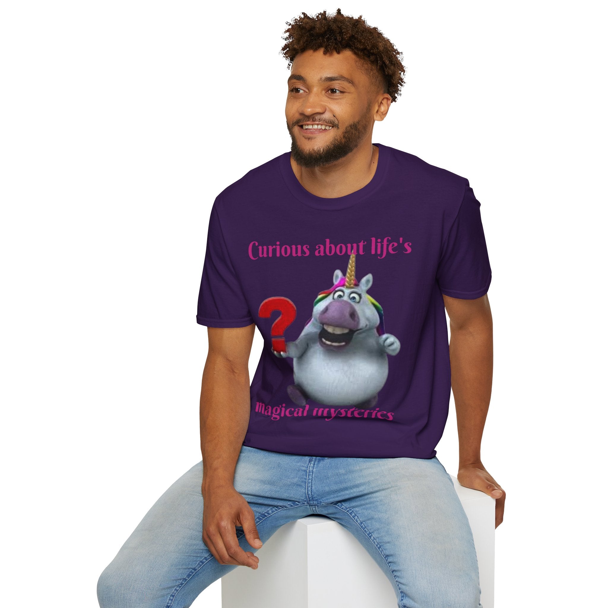 Curious About Life's Magical Mysteries Unicorn Unisex Softstyle T-Shirt