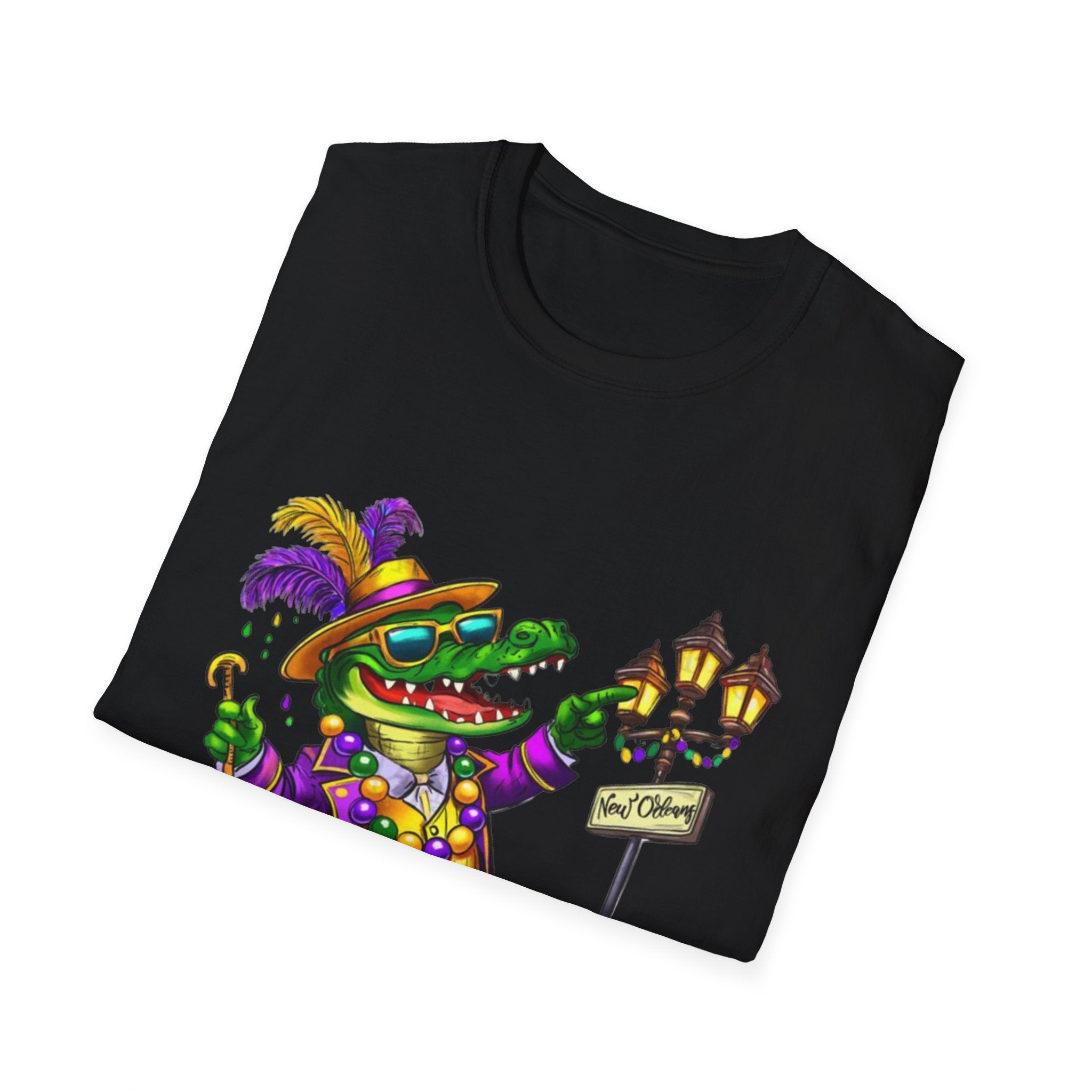 Mardi Gras Gator Unisex Softstyle T-Shirt