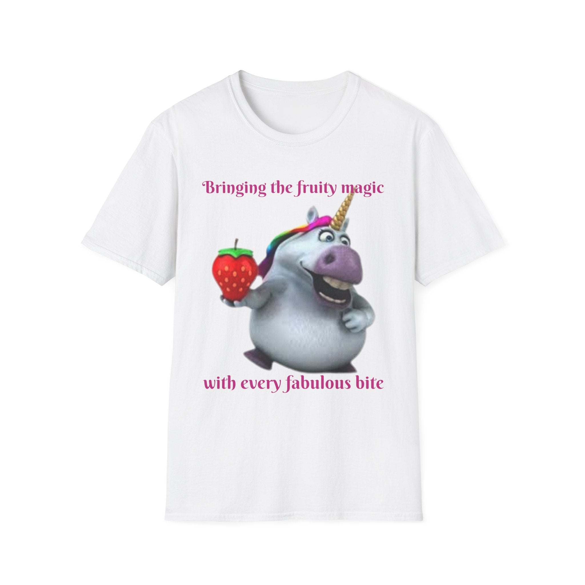 Bringing The Fruity Magic With Every Fabulous Bite Unicorn Unisex Softstyle T-Shirt