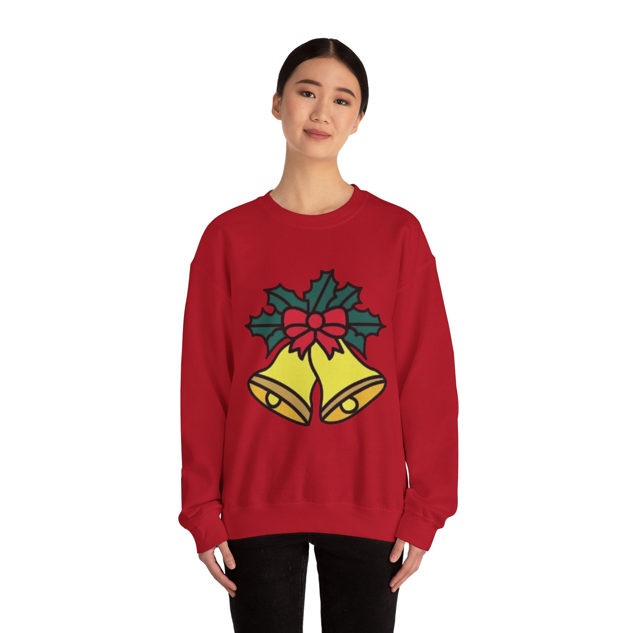 Festive Holiday Bells & Holly Unisex Heavy Blend™ Crewneck Sweatshirt
