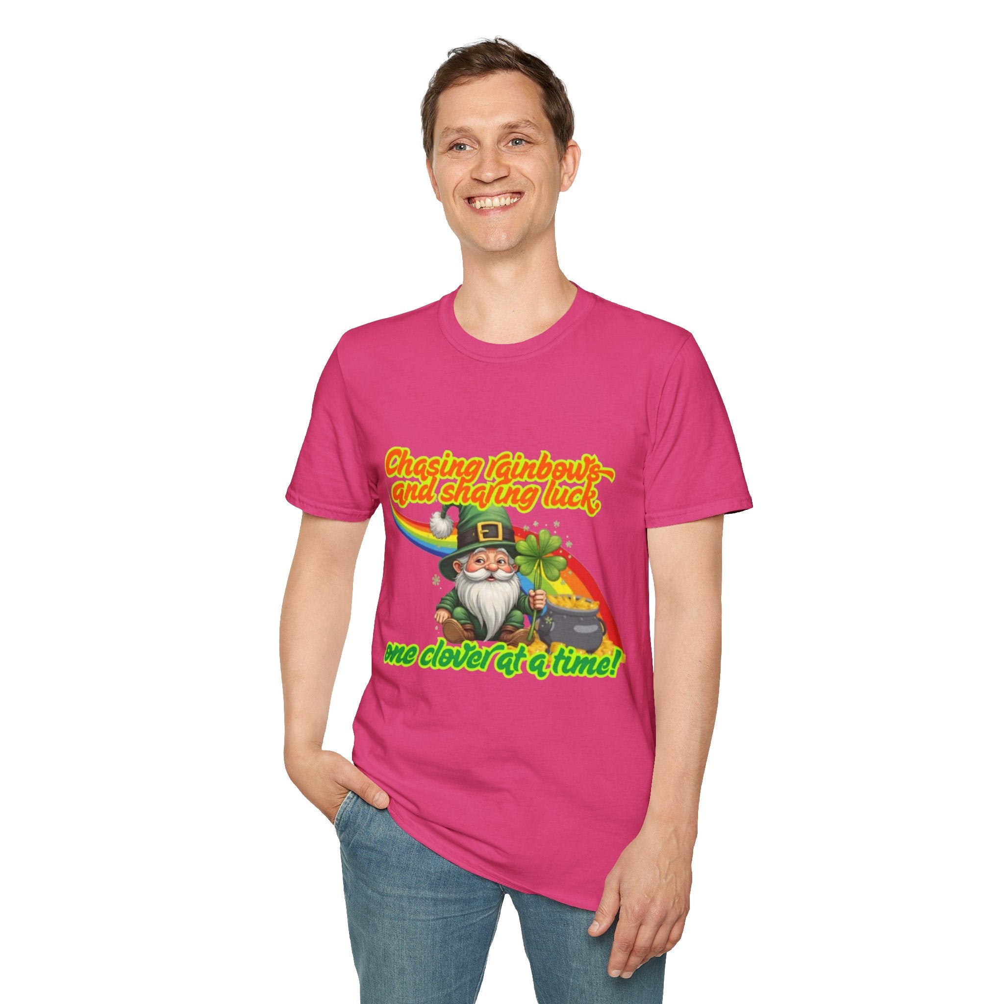 Chasing Rainbows And Sharing Luck, One Clover At A Time! Unisex Softstyle T-Shirt
