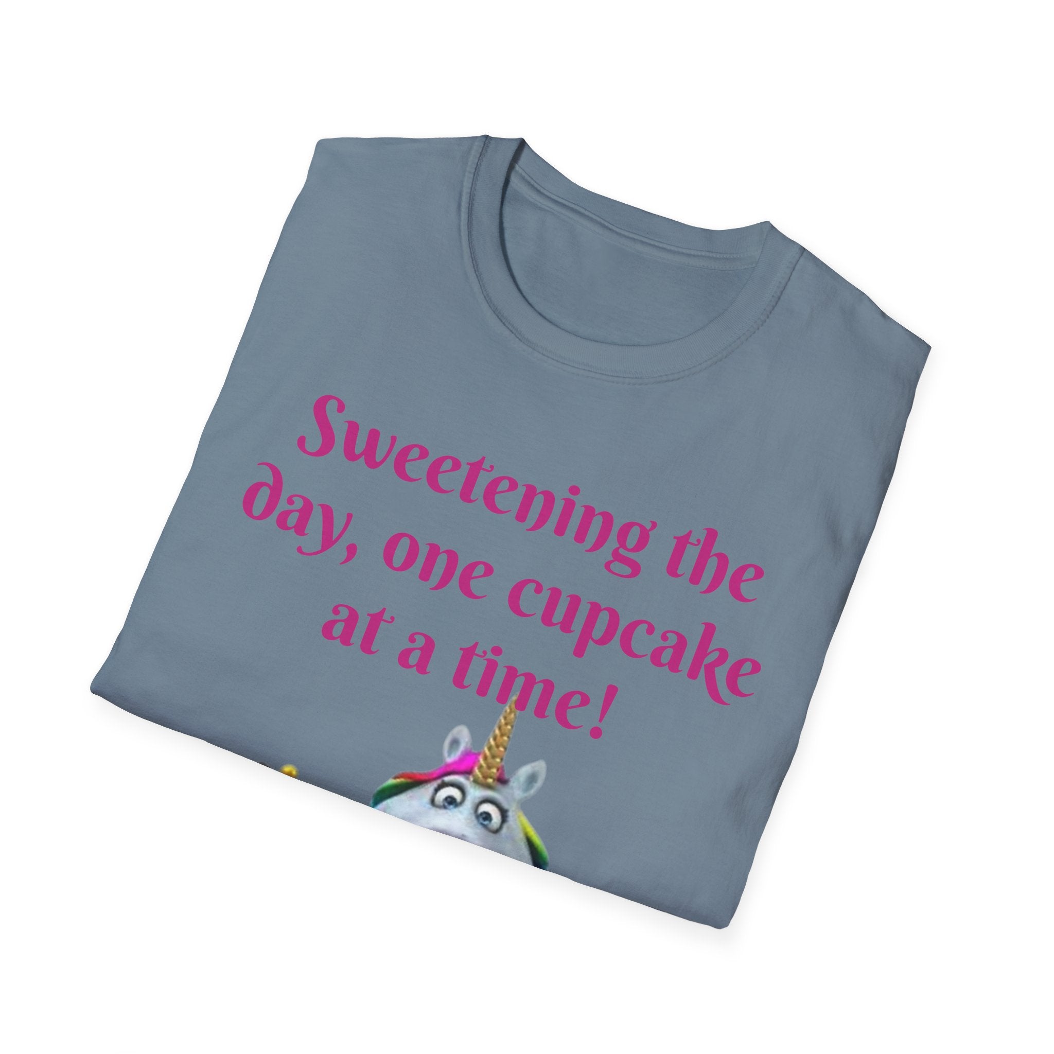 Sweetening The Day, One Cupcake At A Time! Unicorn Unisex Softstyle T-Shirt
