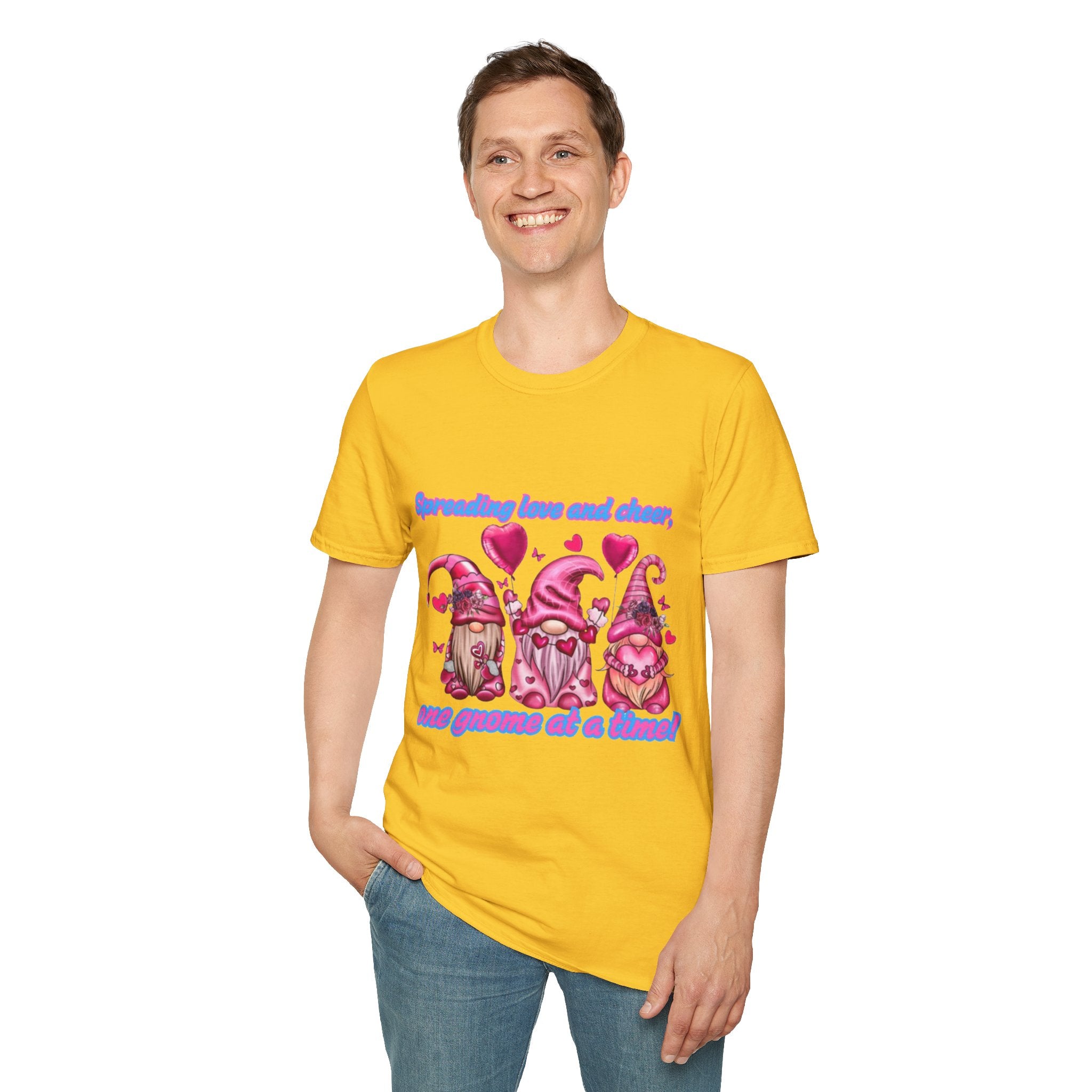 Spreading Love And Cheer One Gnome At A Time Unisex Softstyle T-Shirt