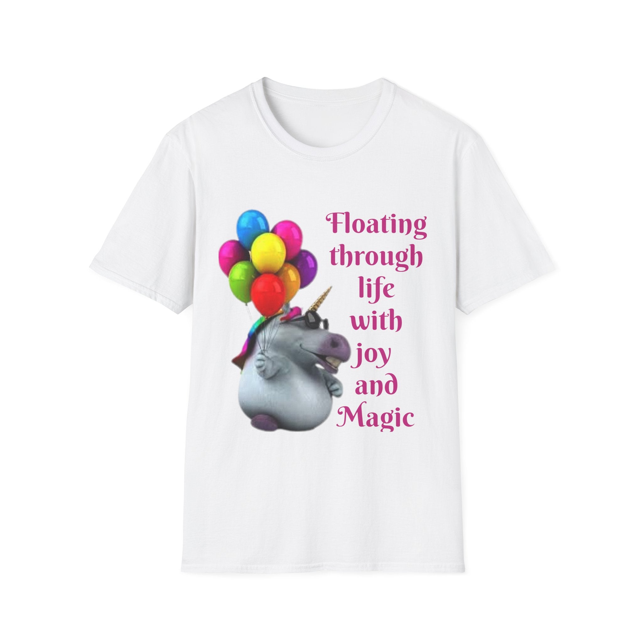 Floating Through Life With Joy And Magic Unicorn Unisex Softstyle T-Shirt