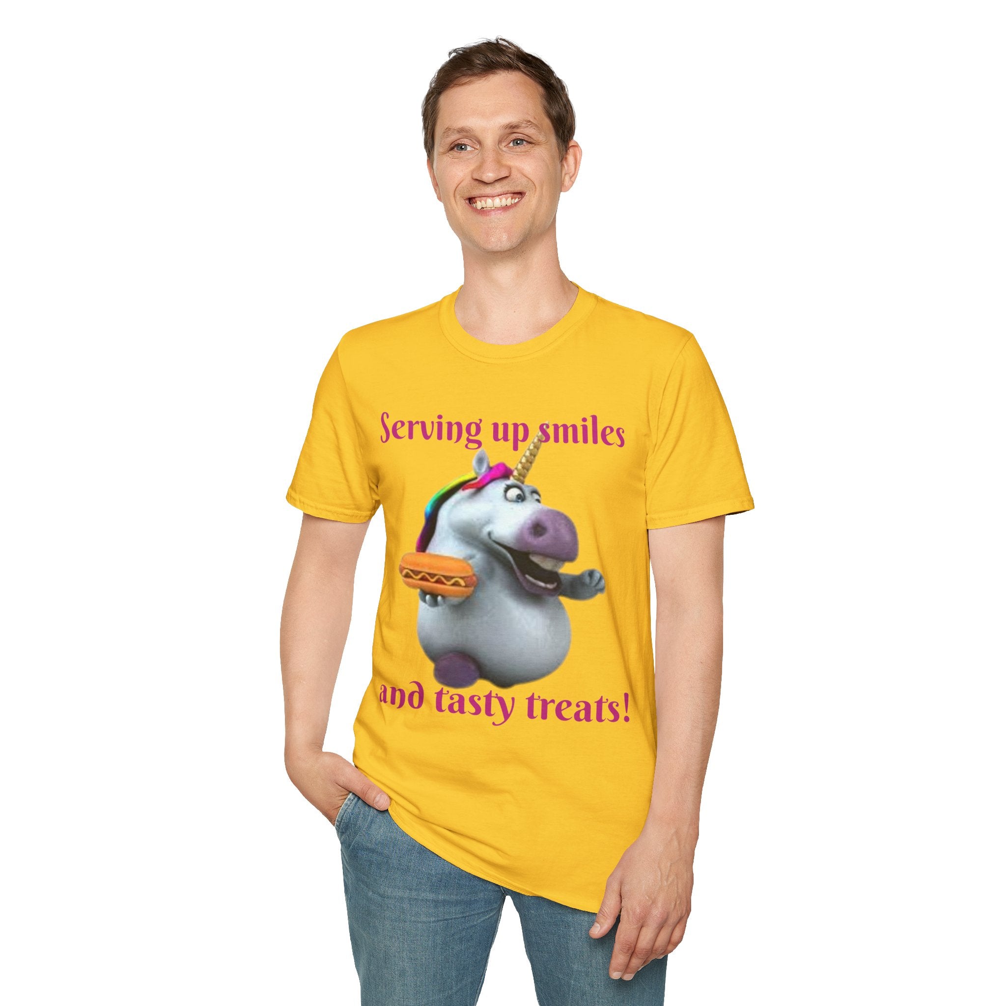Serving Up Smiles And Tasty Treats Unicorn Unisex Softstyle T-Shirt