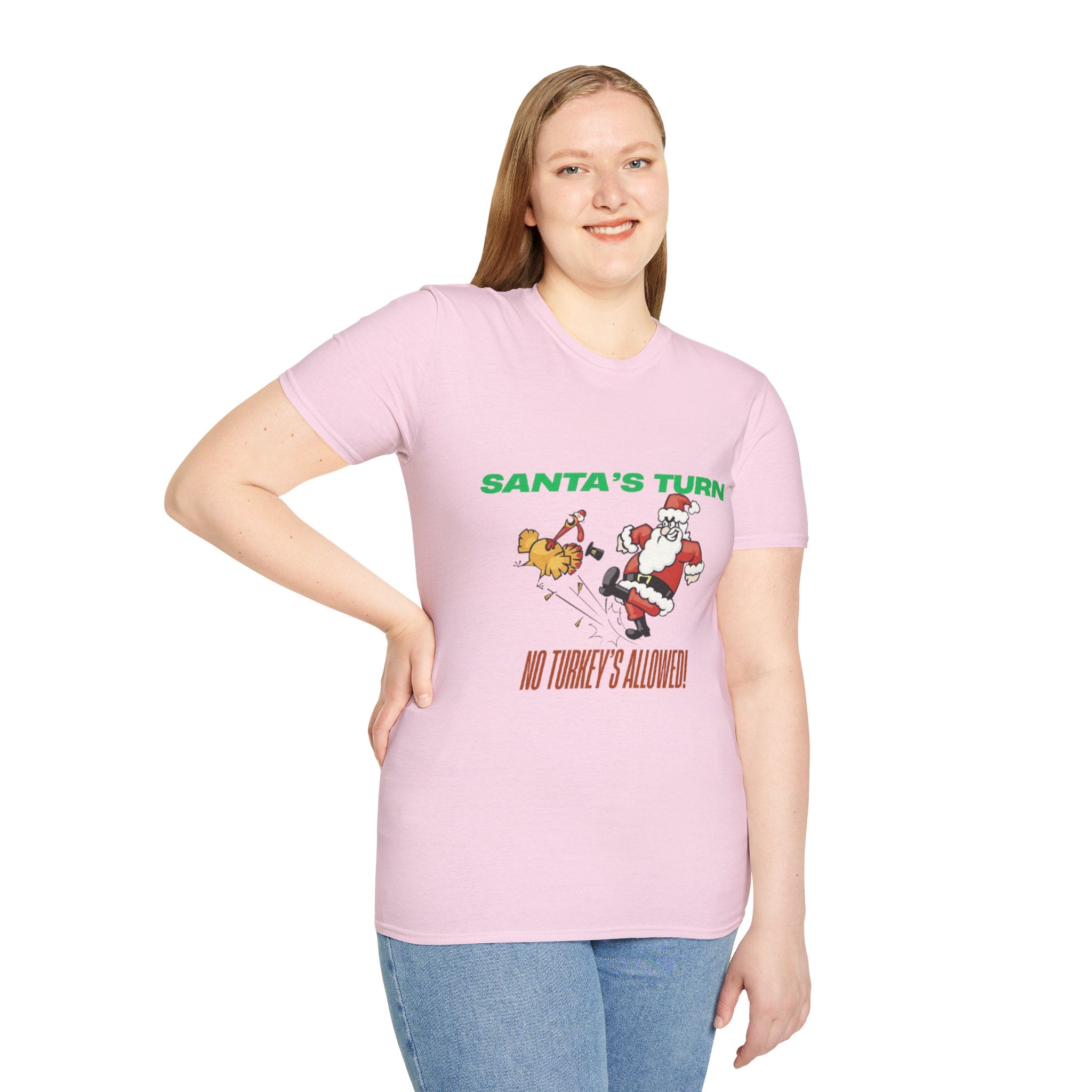 Santa's Turn No Turkey's Allowed Unisex Softstyle T-Shirt
