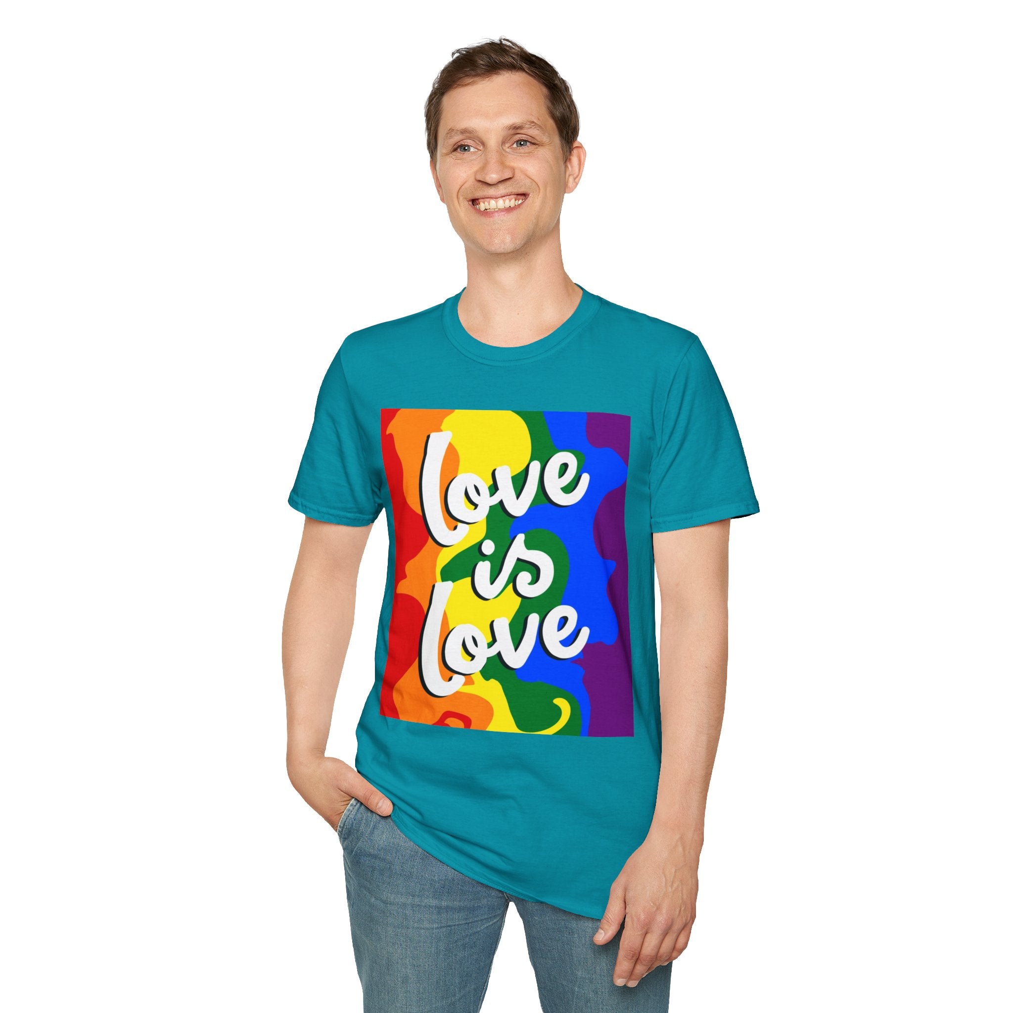 Colorful Pride Love is Love Unisex Softstyle T-Shirt