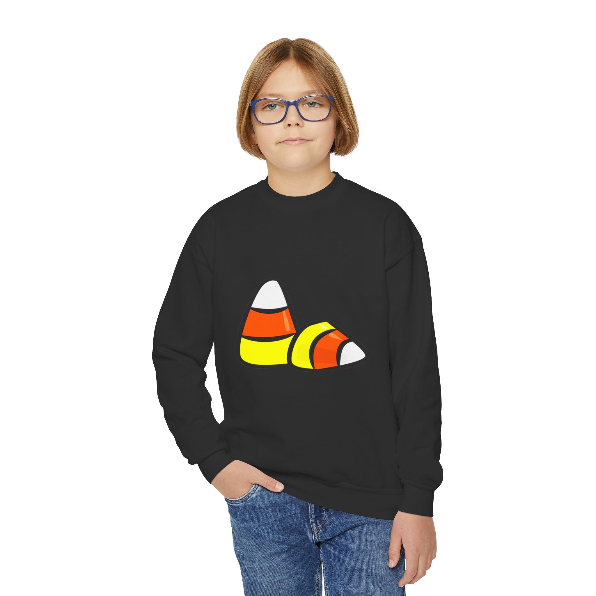 Halloween Candy Corn Youth Crewneck Sweatshirt