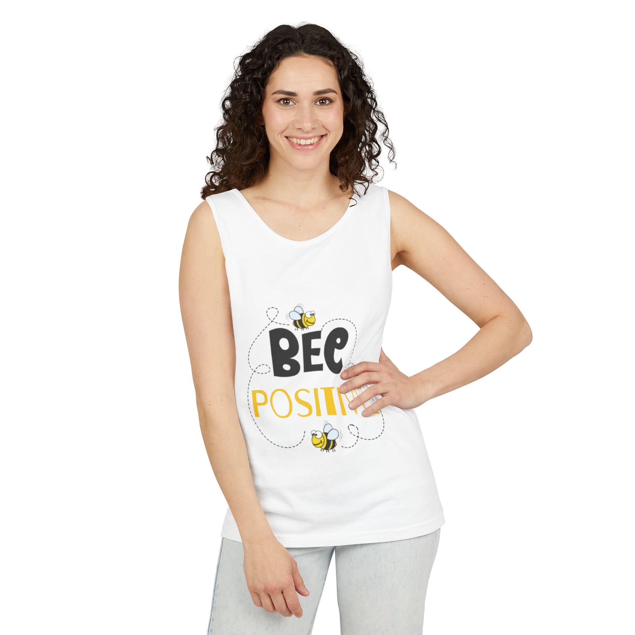 Bee Positive Unisex Garment-Dyed Tank Top