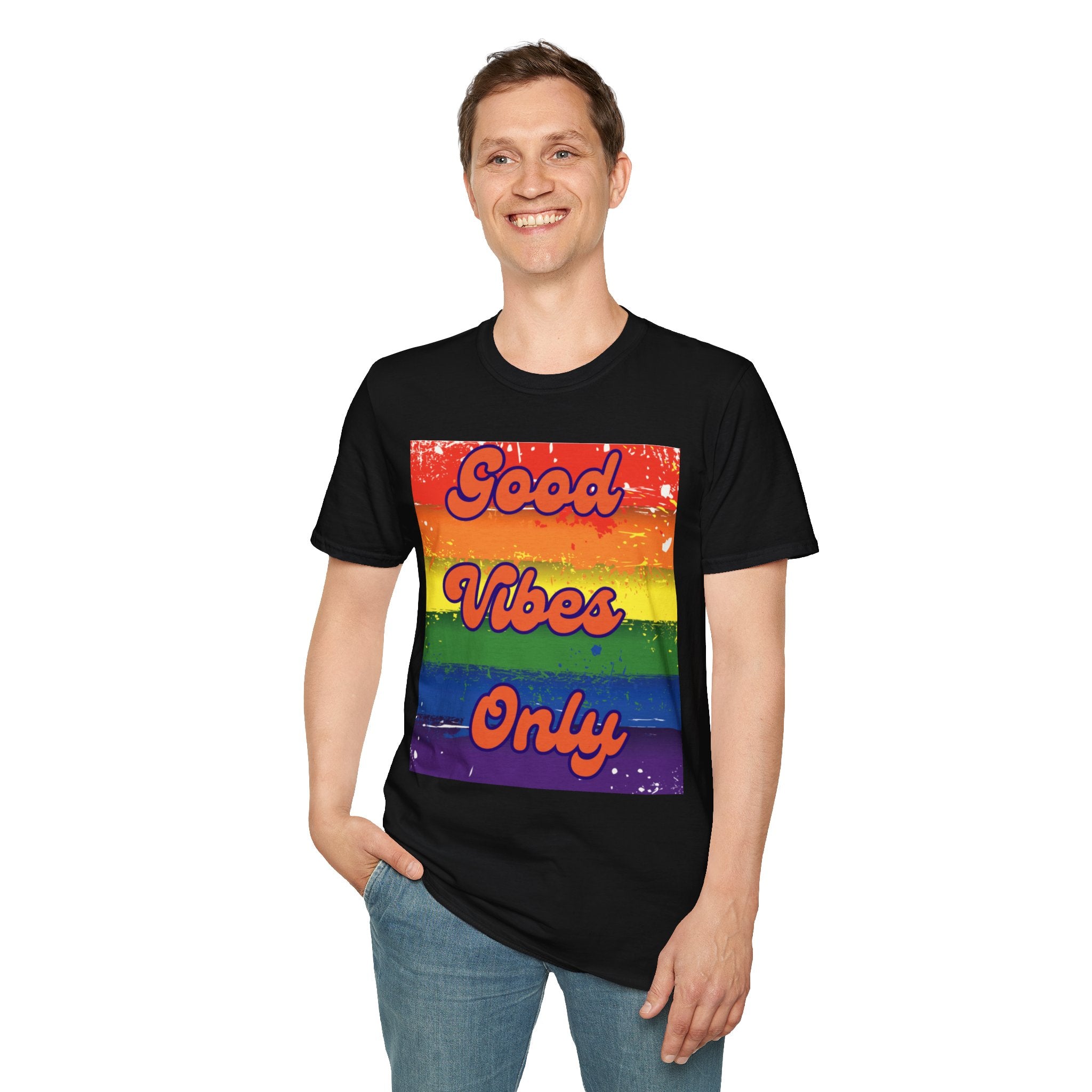 Good Vibes Only Orange Unisex Softstyle T-Shirt