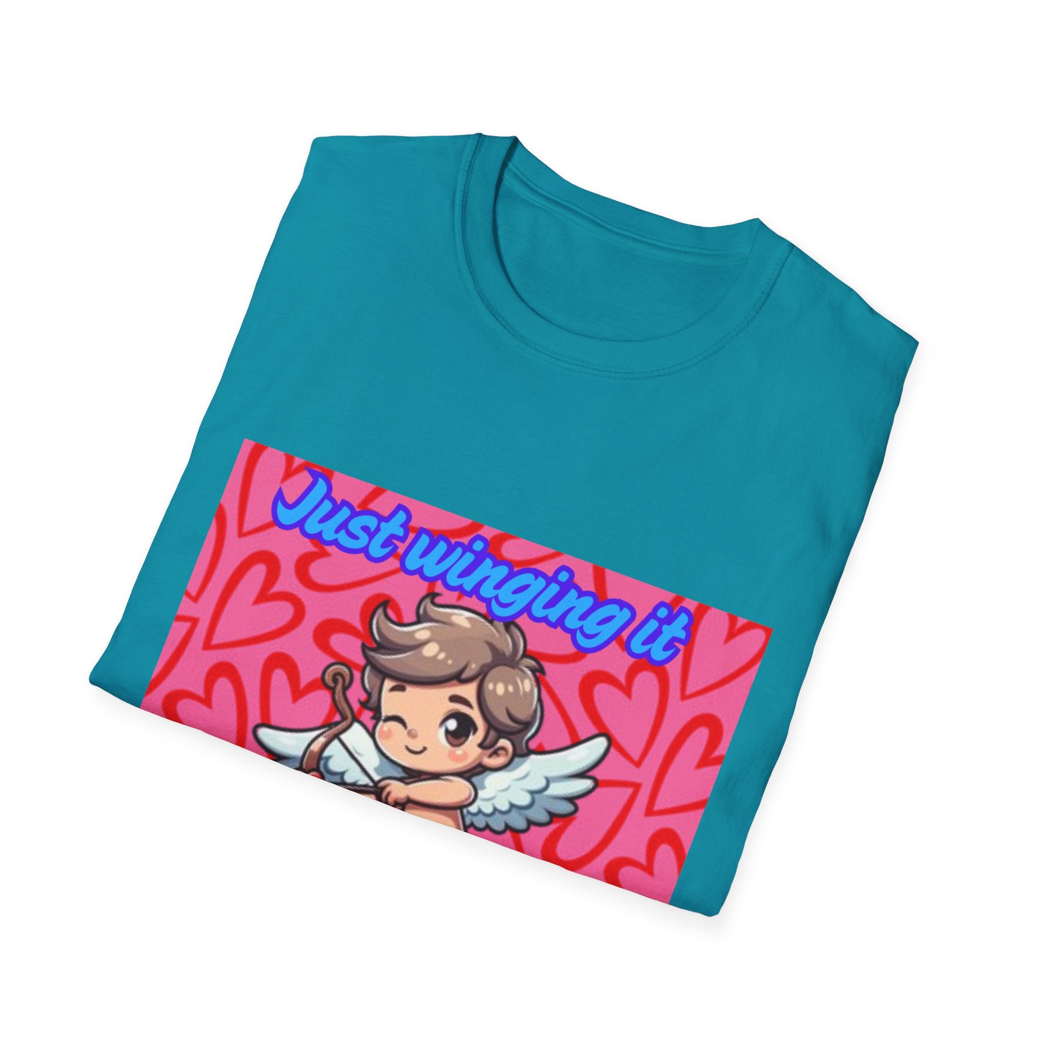 Just Winging It And Aiming For Love Unisex Softstyle T-Shirt