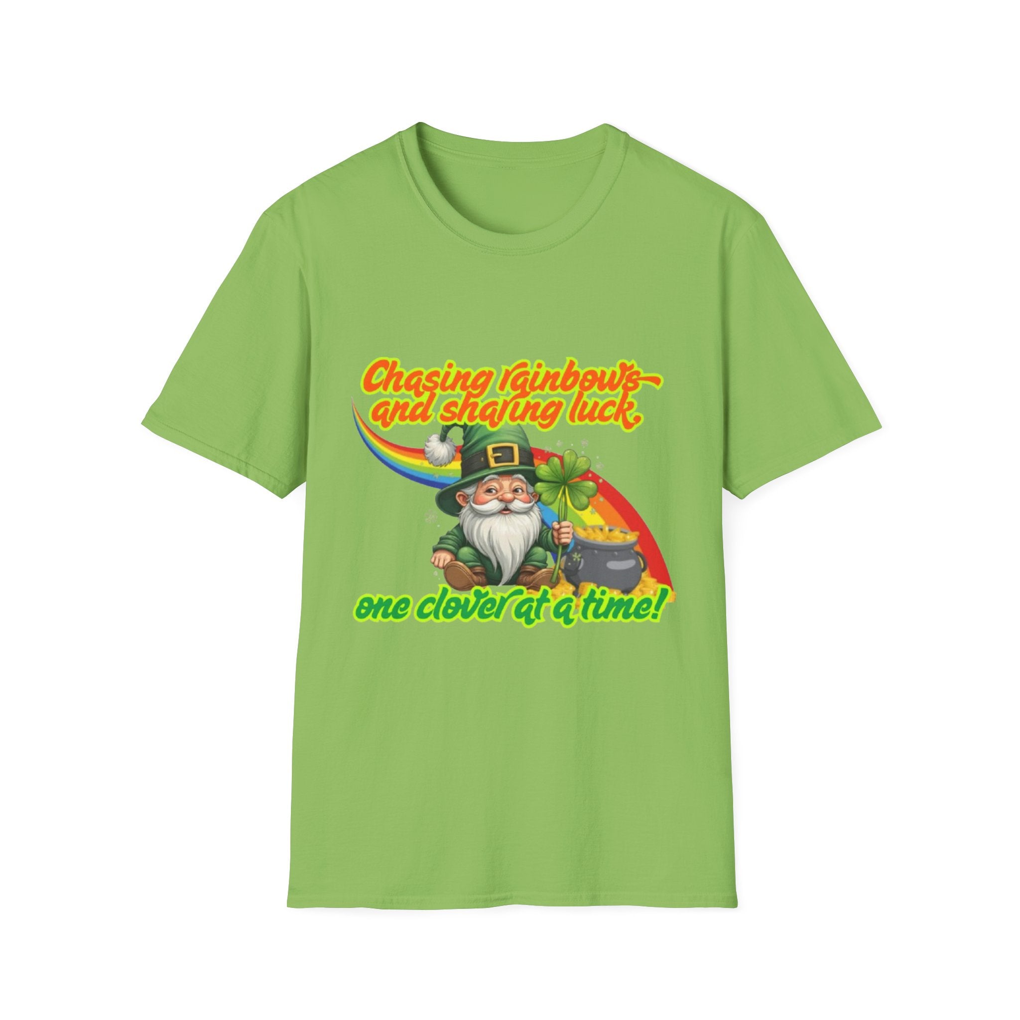 Chasing Rainbows And Sharing Luck, One Clover At A Time! Unisex Softstyle T-Shirt