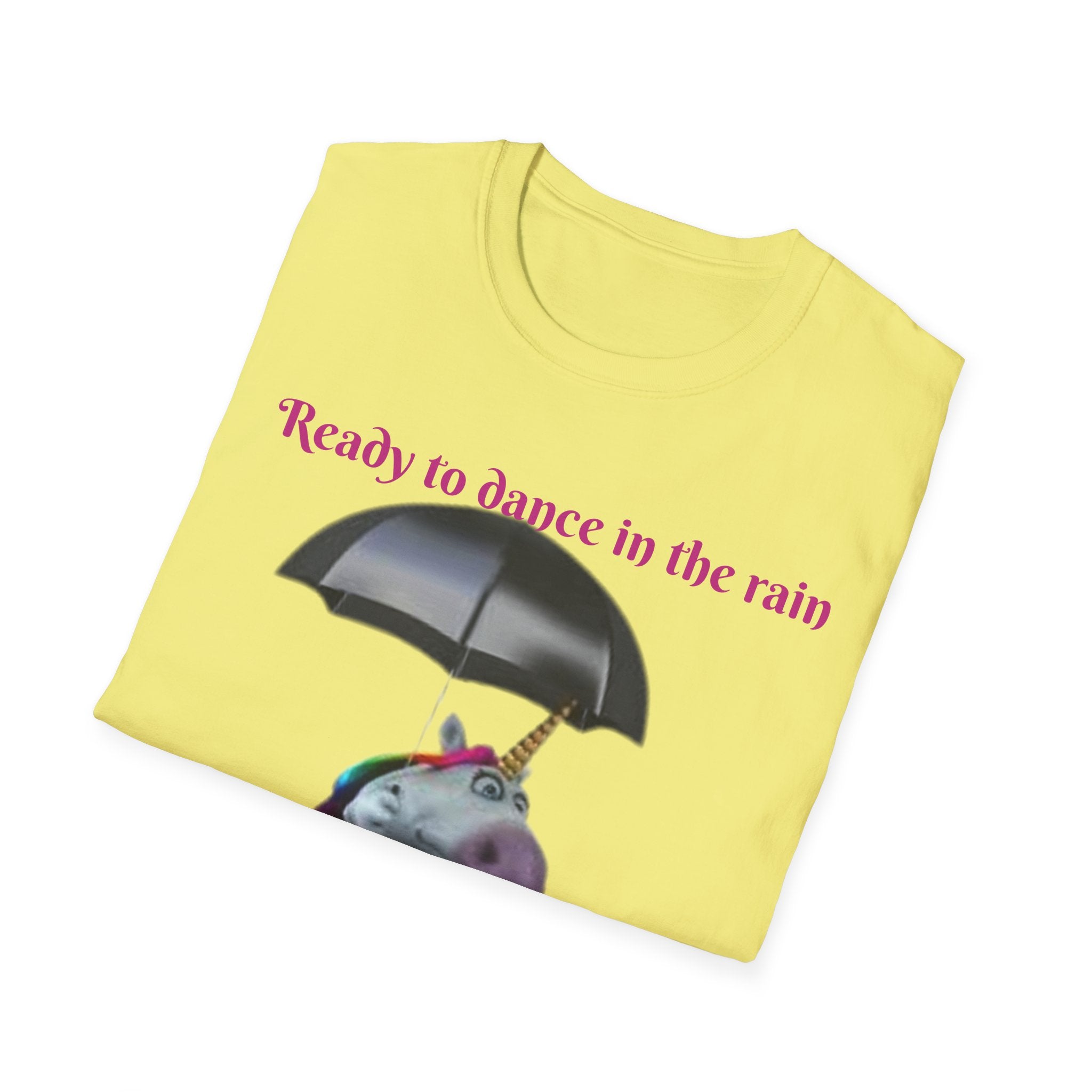 Ready to Dance In The Rain With A Splash Of Style Unicorn Unisex Softstyle T-Shirt