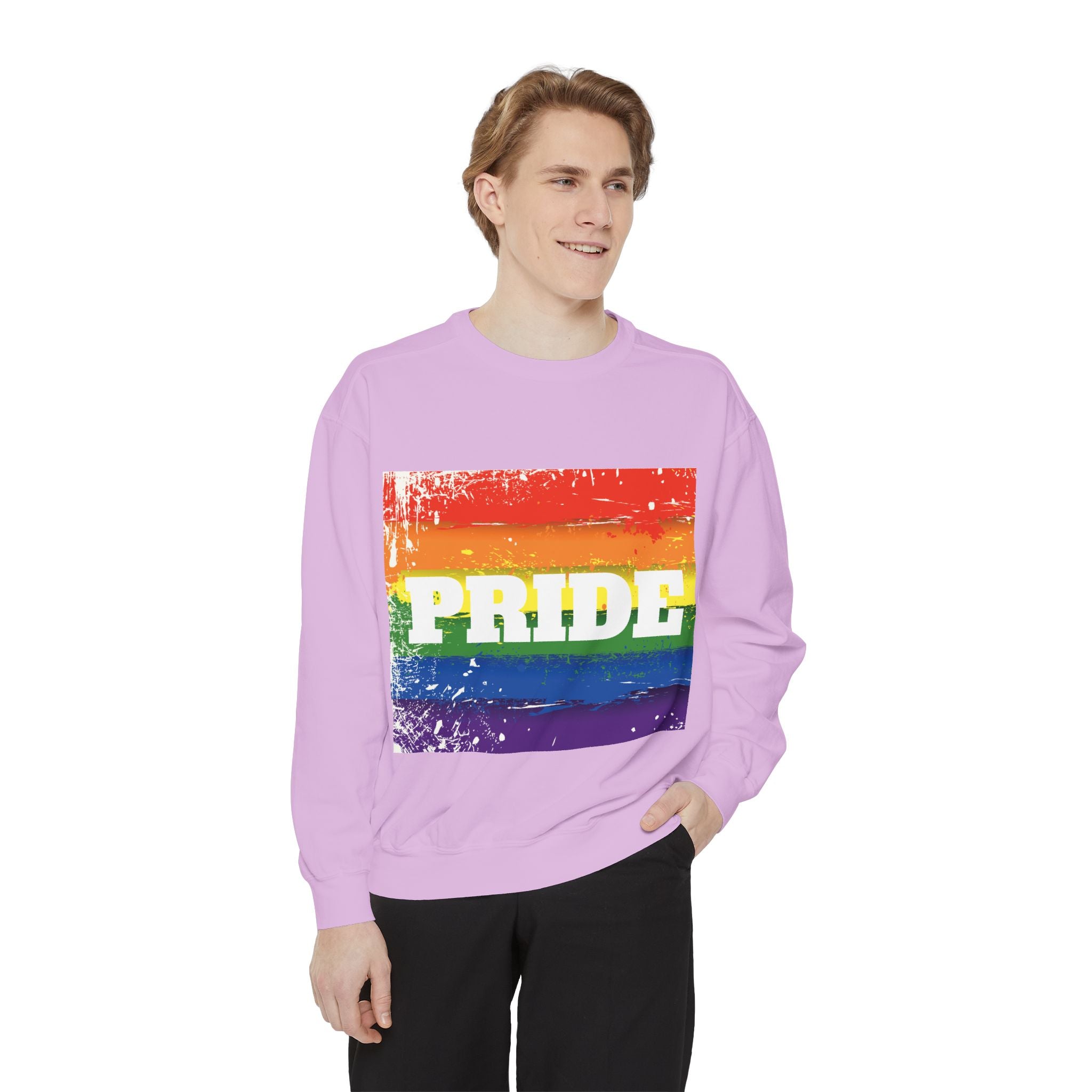 Pride Rainbow Unisex Garment-Dyed Sweatshirt