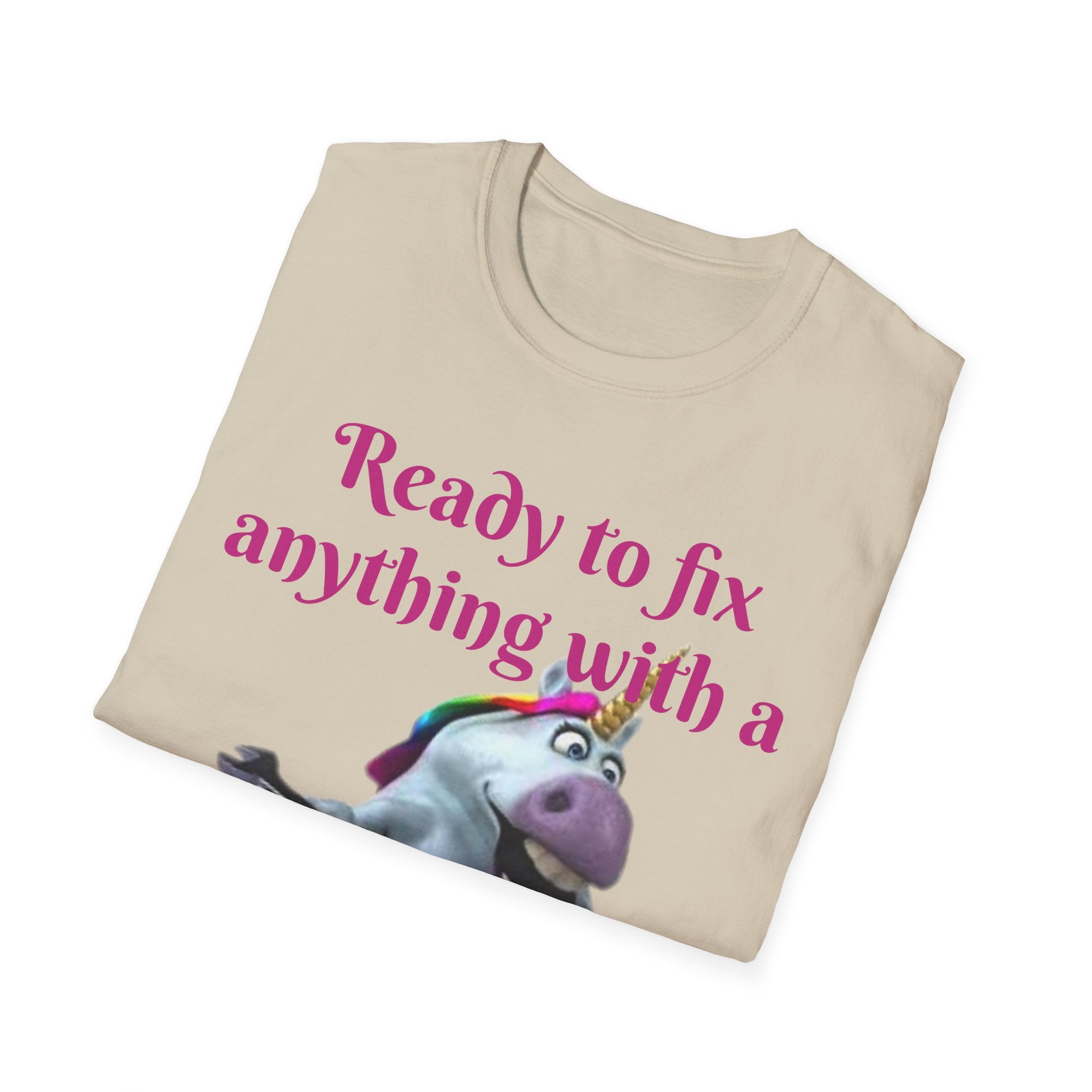 Ready To Fix Anything With A Sprinkle Of Magic Unicorn Unisex Softstyle T-Shirt