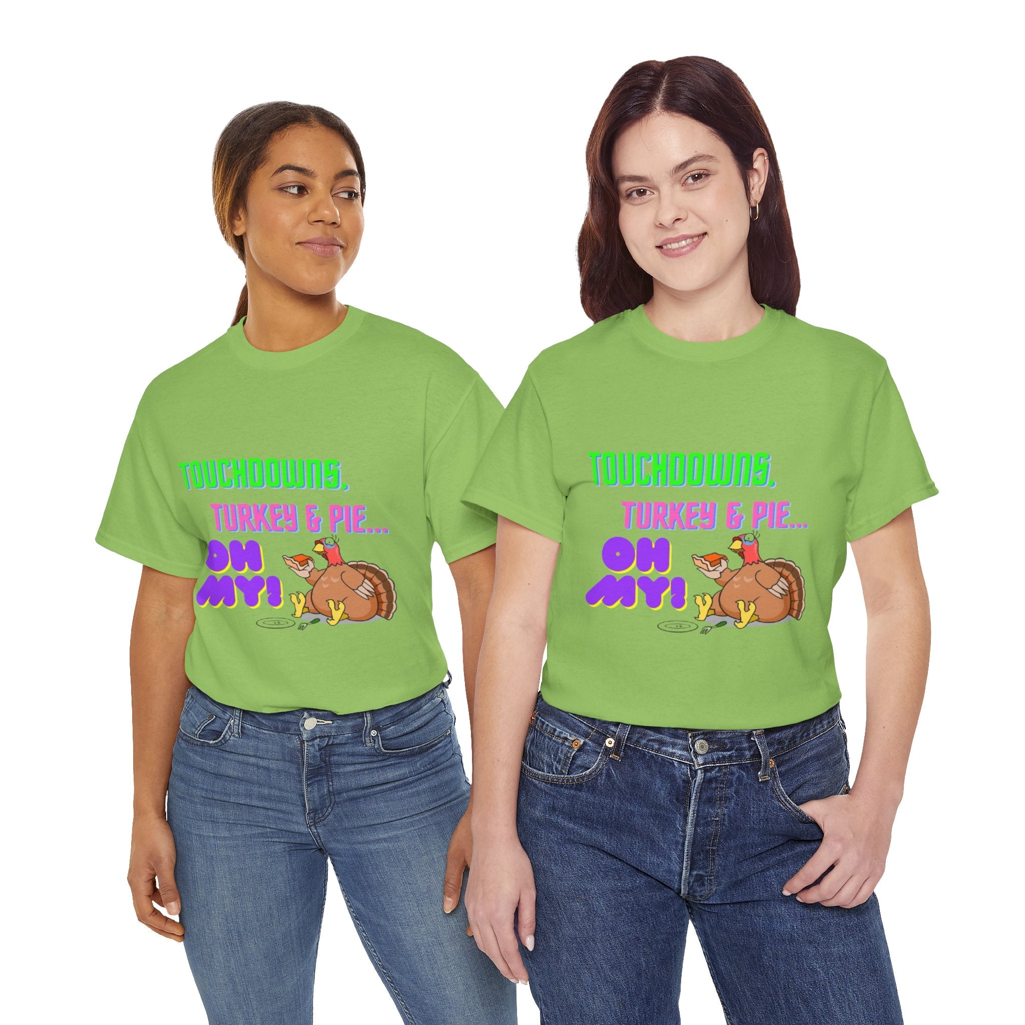 Touchdowns, Turkey & Pie Oh My! Unisex Heavy Cotton T-Shirt