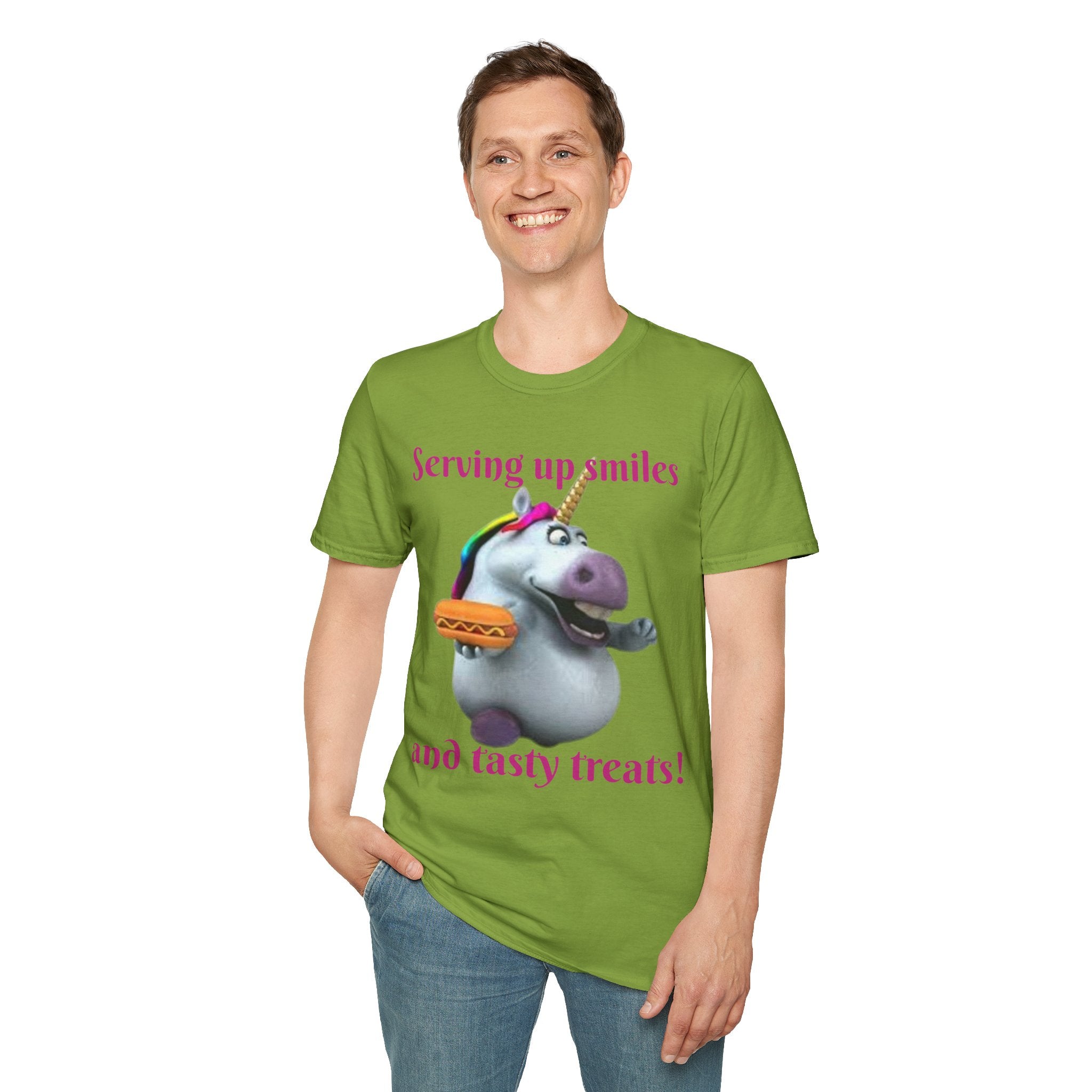 Serving Up Smiles And Tasty Treats Unicorn Unisex Softstyle T-Shirt