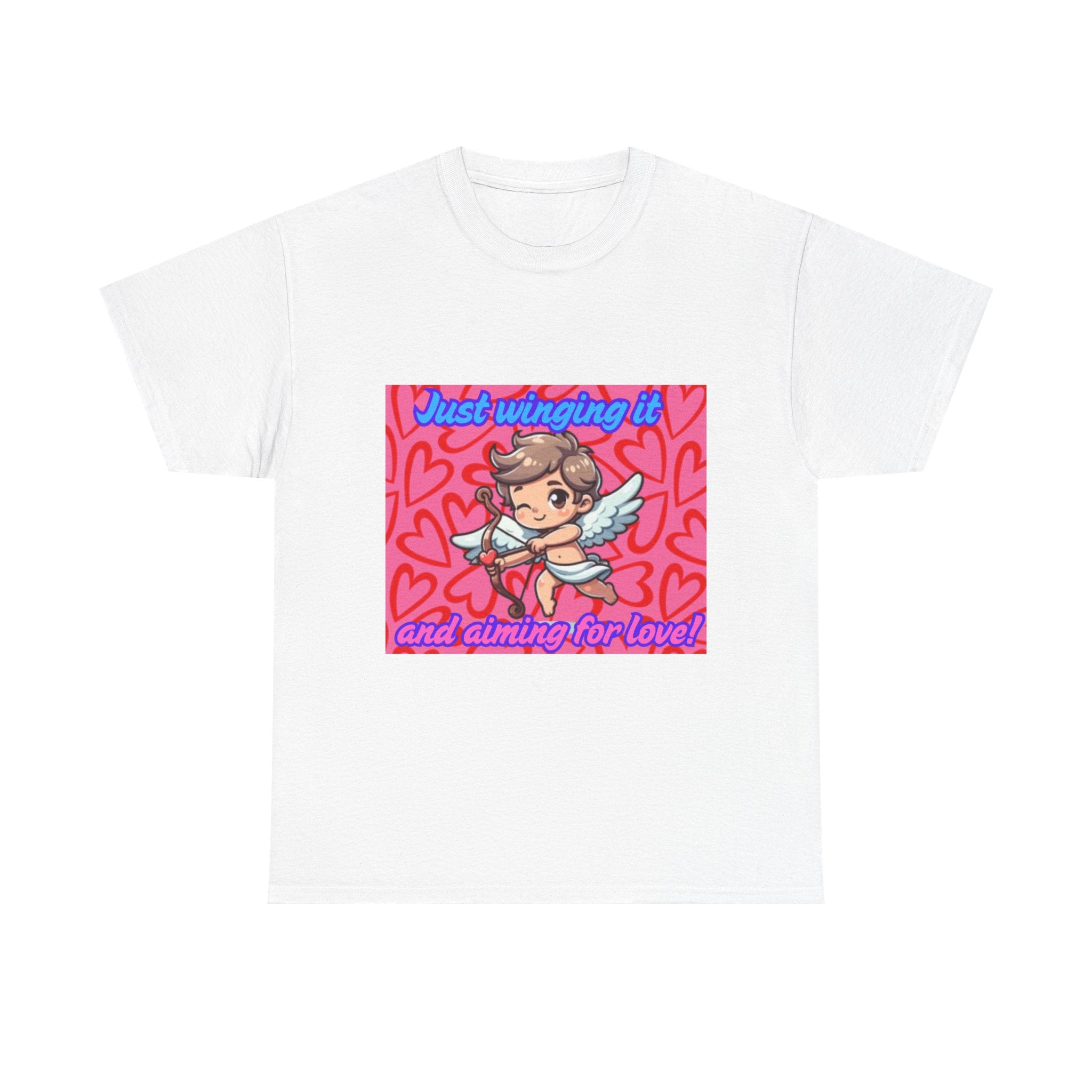 Just Winging It And Aiming For Love Unisex Heavy Cotton T-Shirt