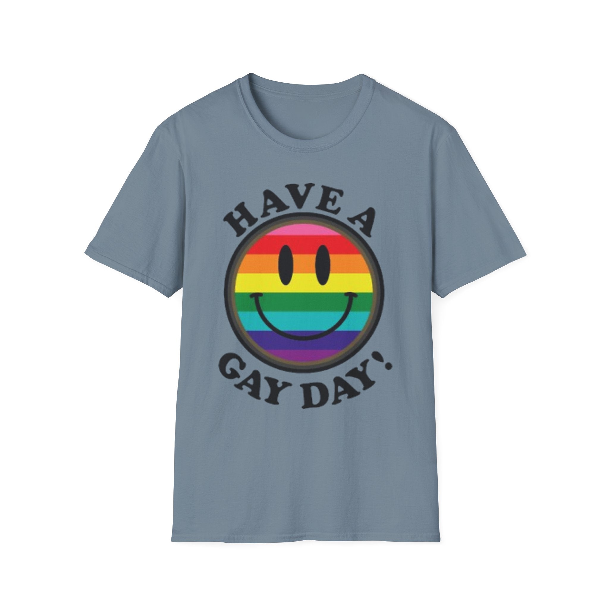 Have A Gay Day Rainbow Smile Unisex Softstyle T-Shirt