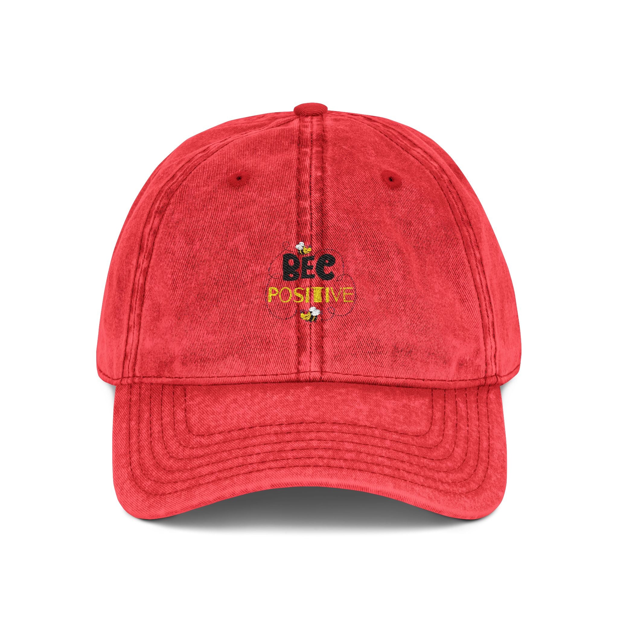 Bee Positive Vintage Embroidered Hat