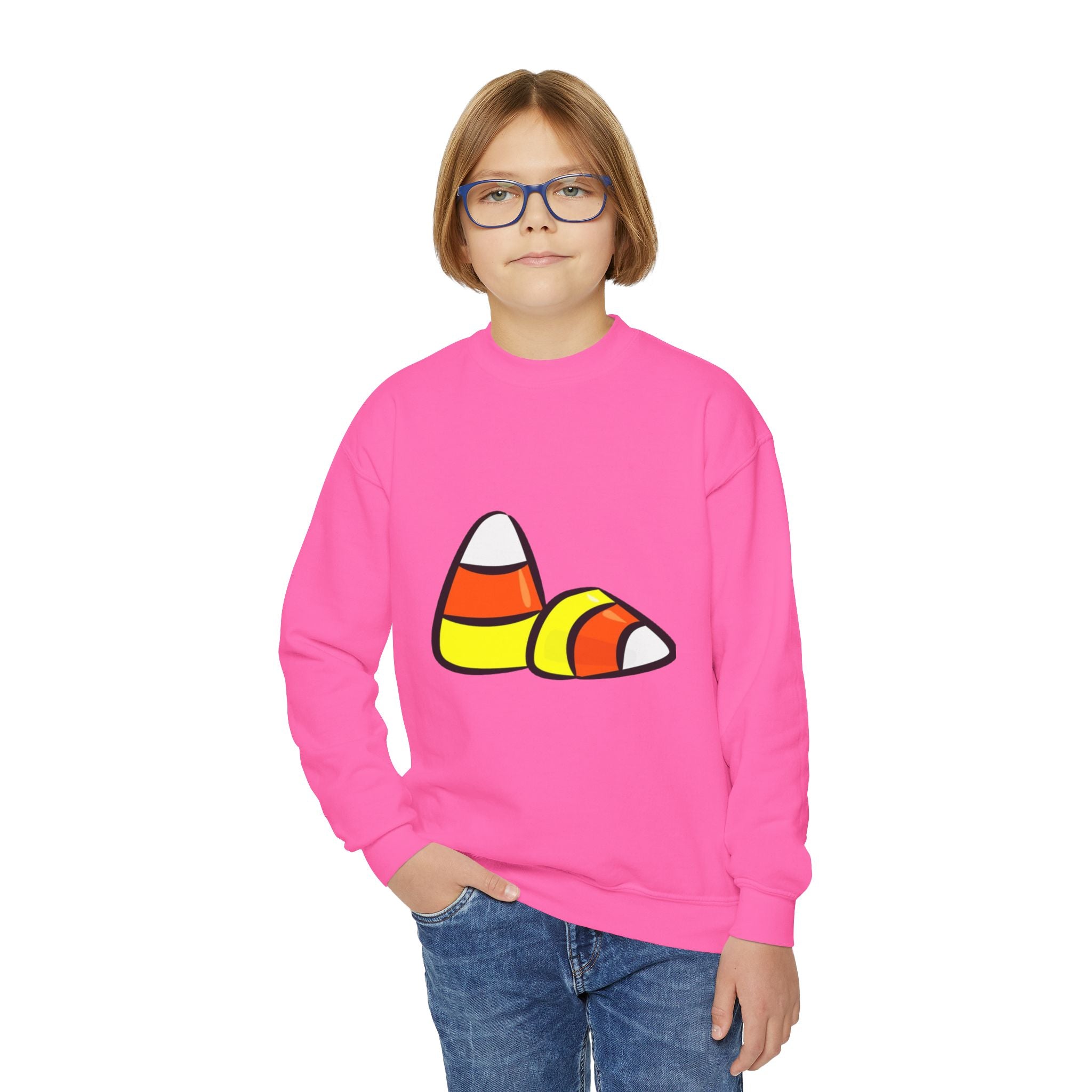 Halloween Candy Corn Youth Crewneck Sweatshirt