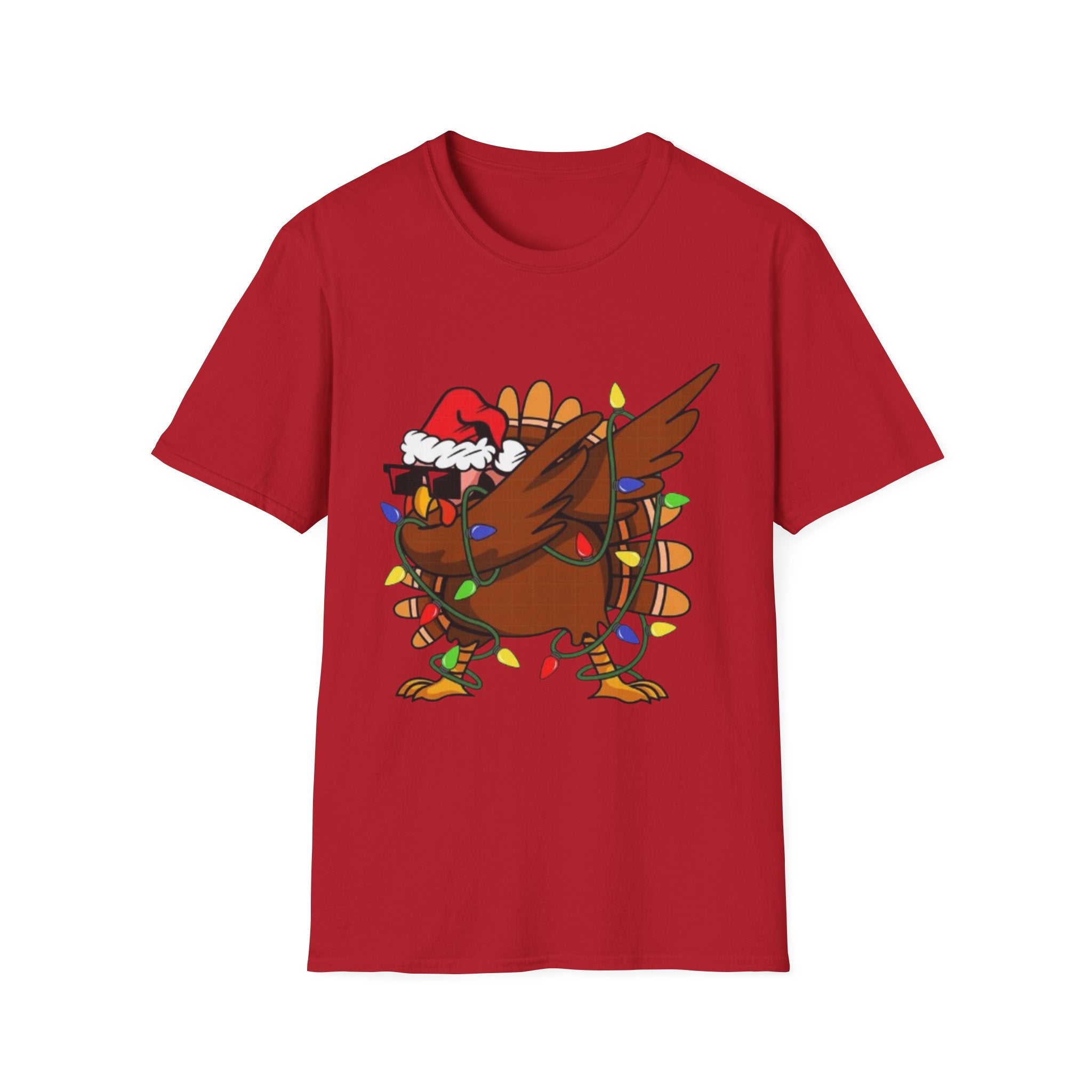 Dabbing Christmas Turkey Unisex Softstyle T-Shirt