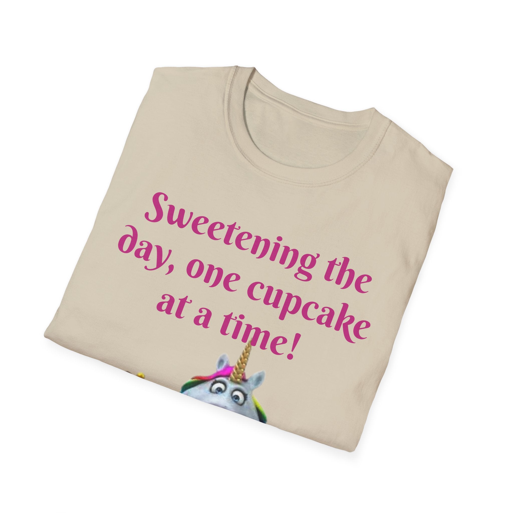 Sweetening The Day, One Cupcake At A Time! Unicorn Unisex Softstyle T-Shirt