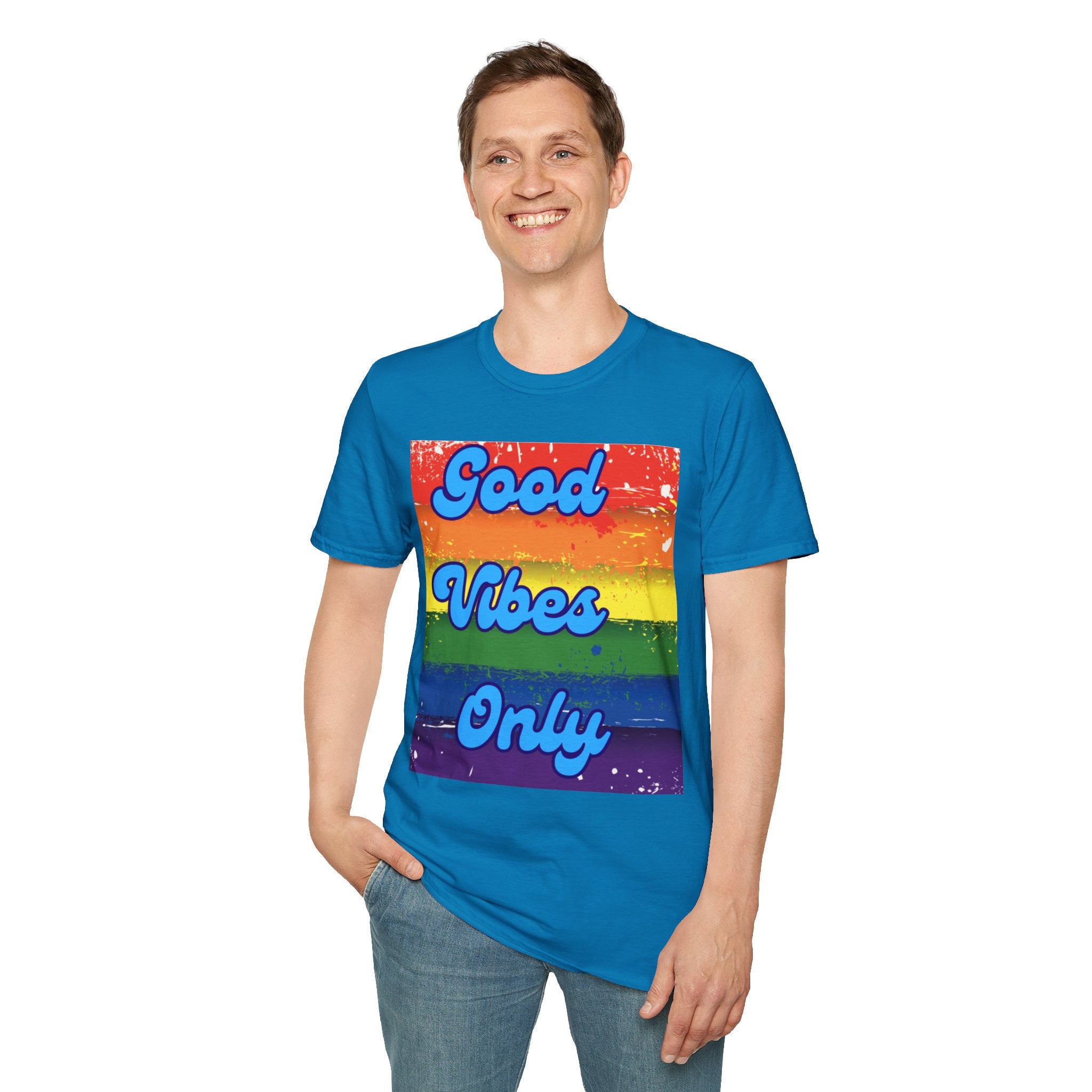 Good Vibes Only Blue Unisex Softstyle T-Shirt