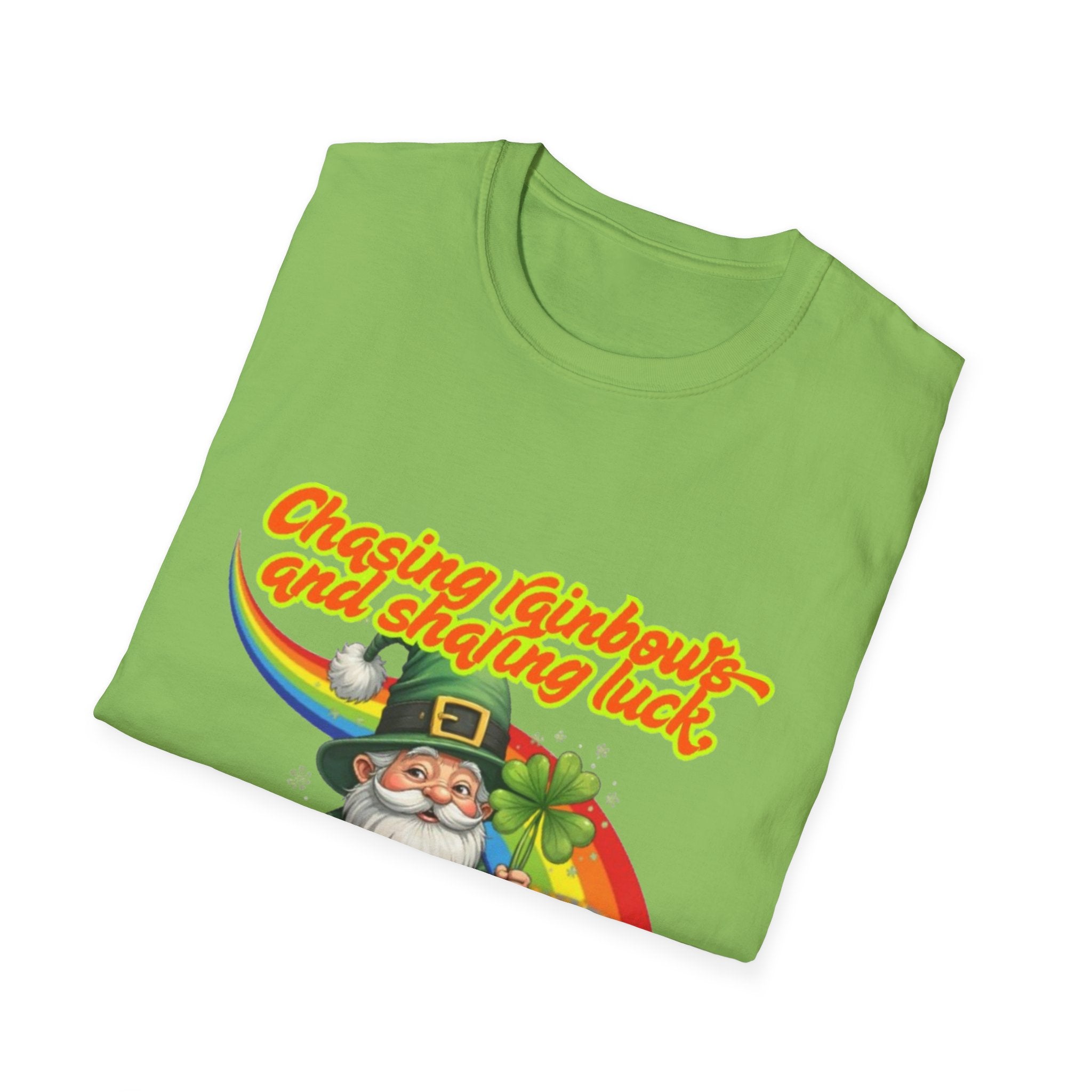 Chasing Rainbows And Sharing Luck, One Clover At A Time! Unisex Softstyle T-Shirt