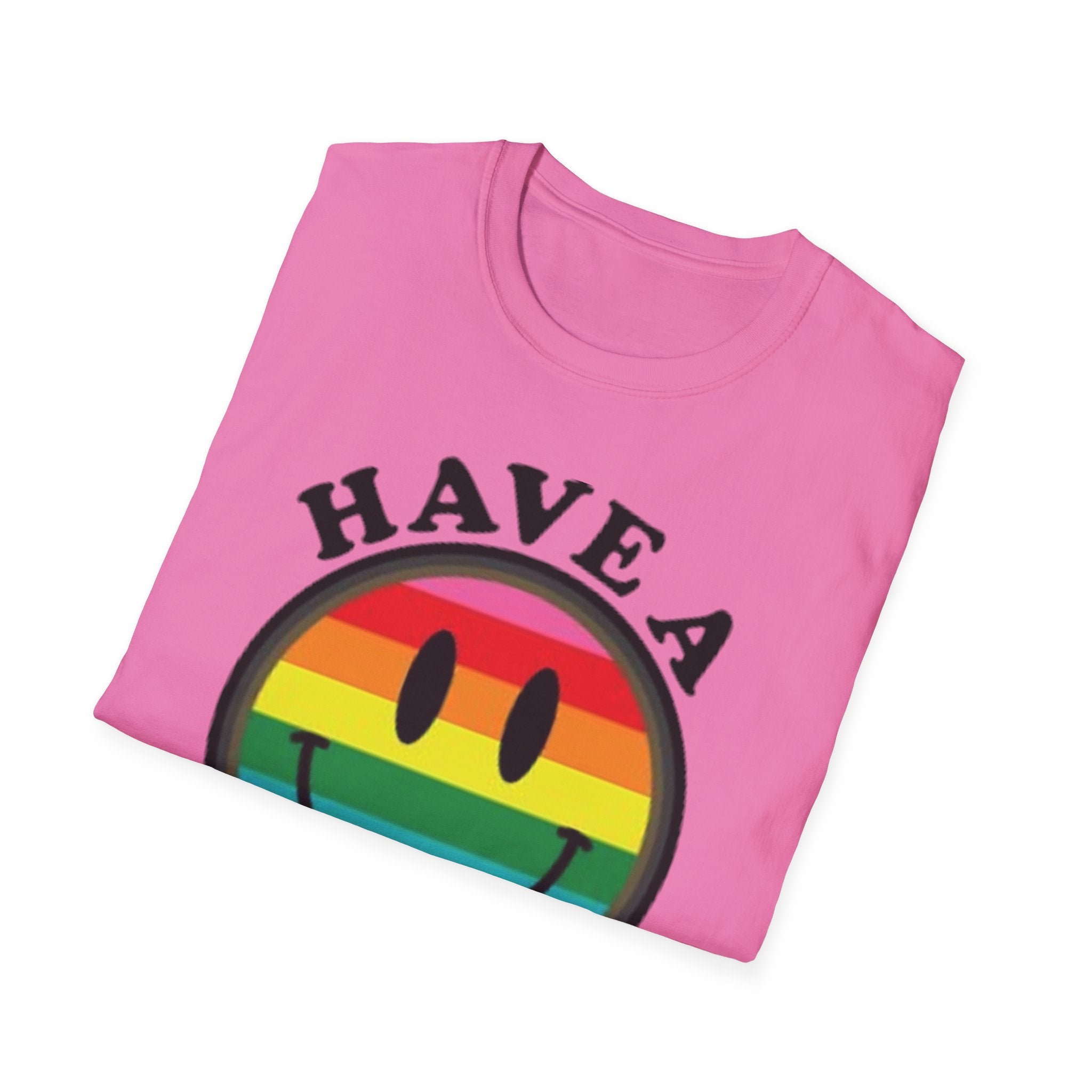 Have A Gay Day Rainbow Smile Unisex Softstyle T-Shirt