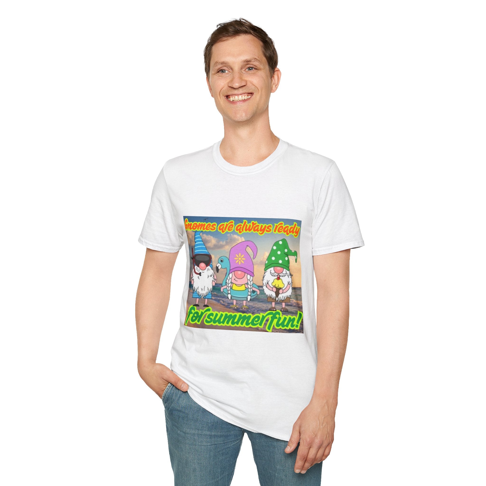 Gnomes Are Always Ready For Summer Fun! Unisex Softstyle T-Shirt