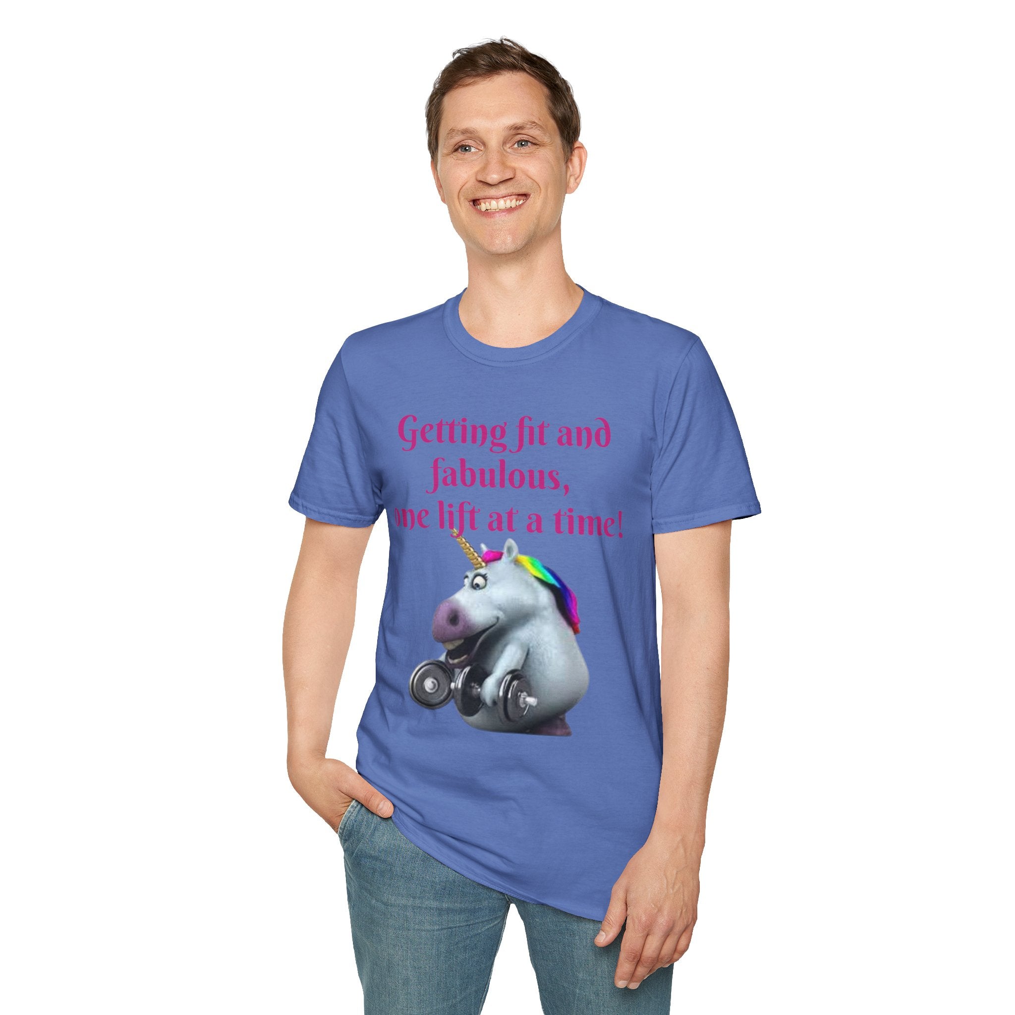 Getting Fit And Fabulous, One Lift At A Time! Unicorn Unisex T-Shirt