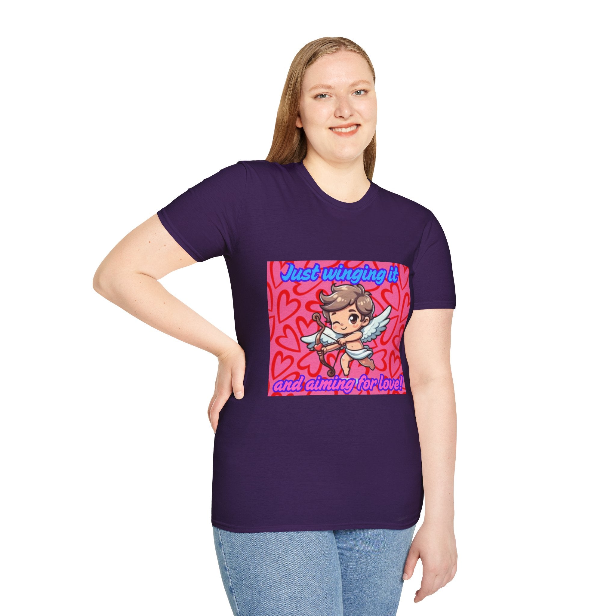 Just Winging It And Aiming For Love Unisex Softstyle T-Shirt
