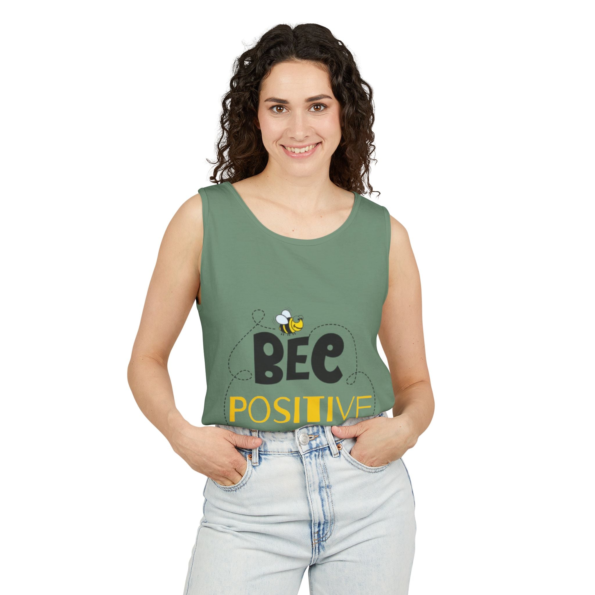 Bee Positive Unisex Garment-Dyed Tank Top