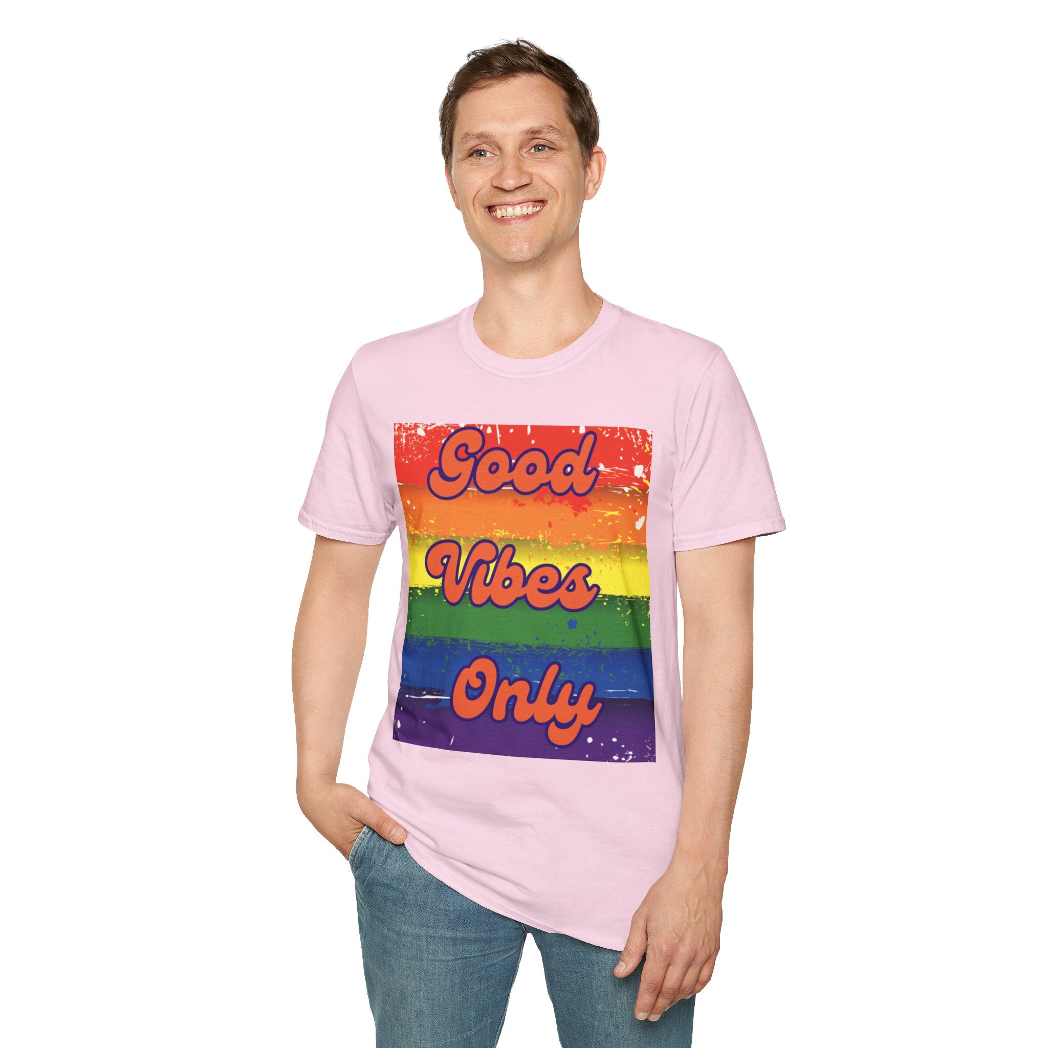Good Vibes Only Orange Unisex Softstyle T-Shirt