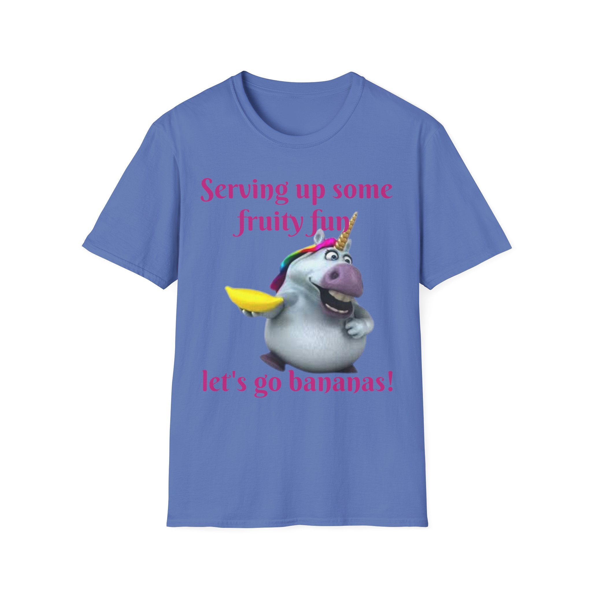 Serving Up Some Fruity Fun Let's Go Bananas Unicorn Unisex Softstyle T-Shirt