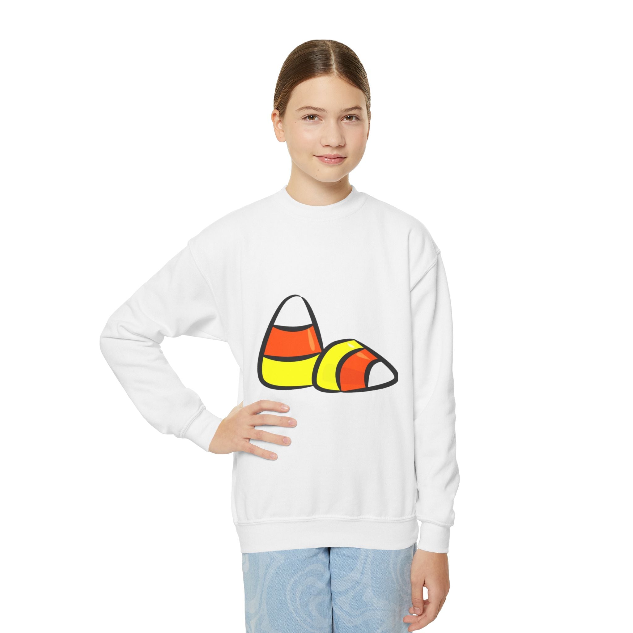 Halloween Candy Corn Youth Crewneck Sweatshirt