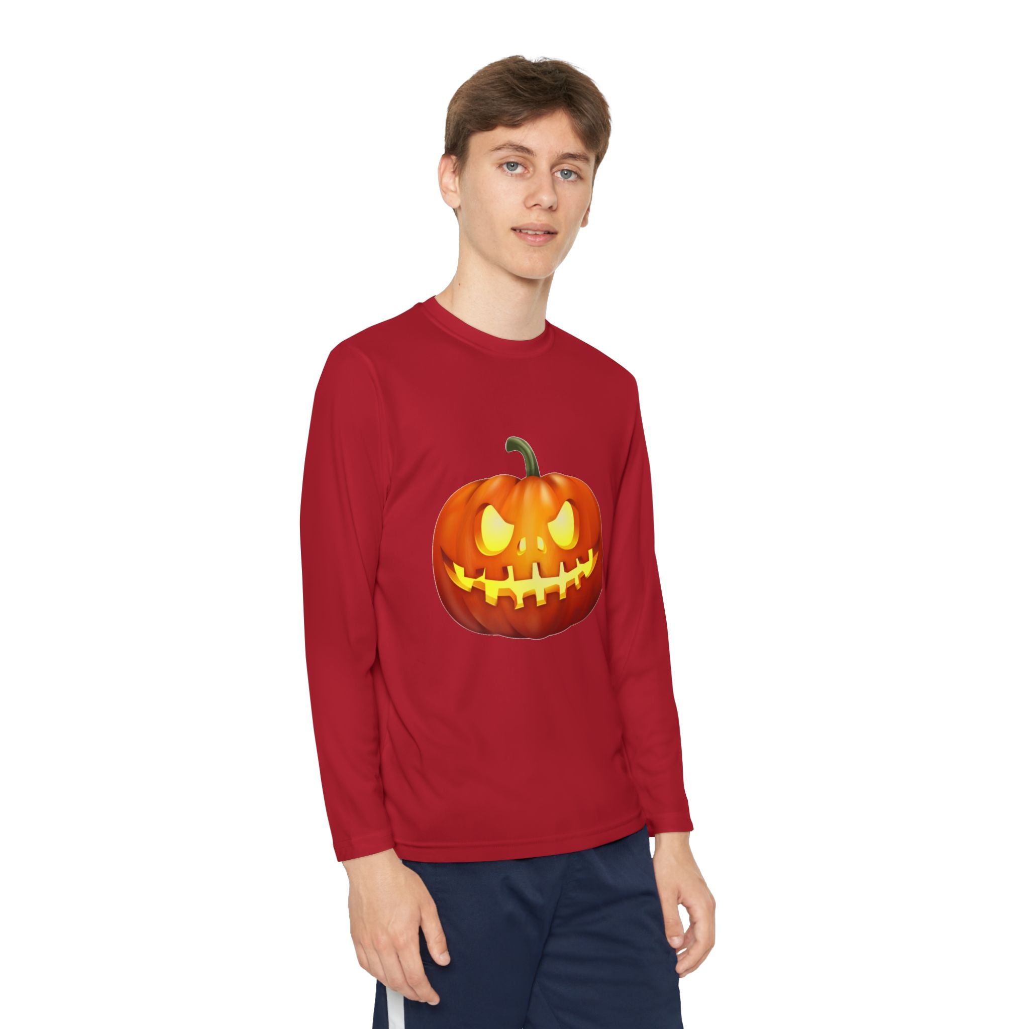 Halloween Pumpkin Youth Long Sleeve Competitor T-Shirt