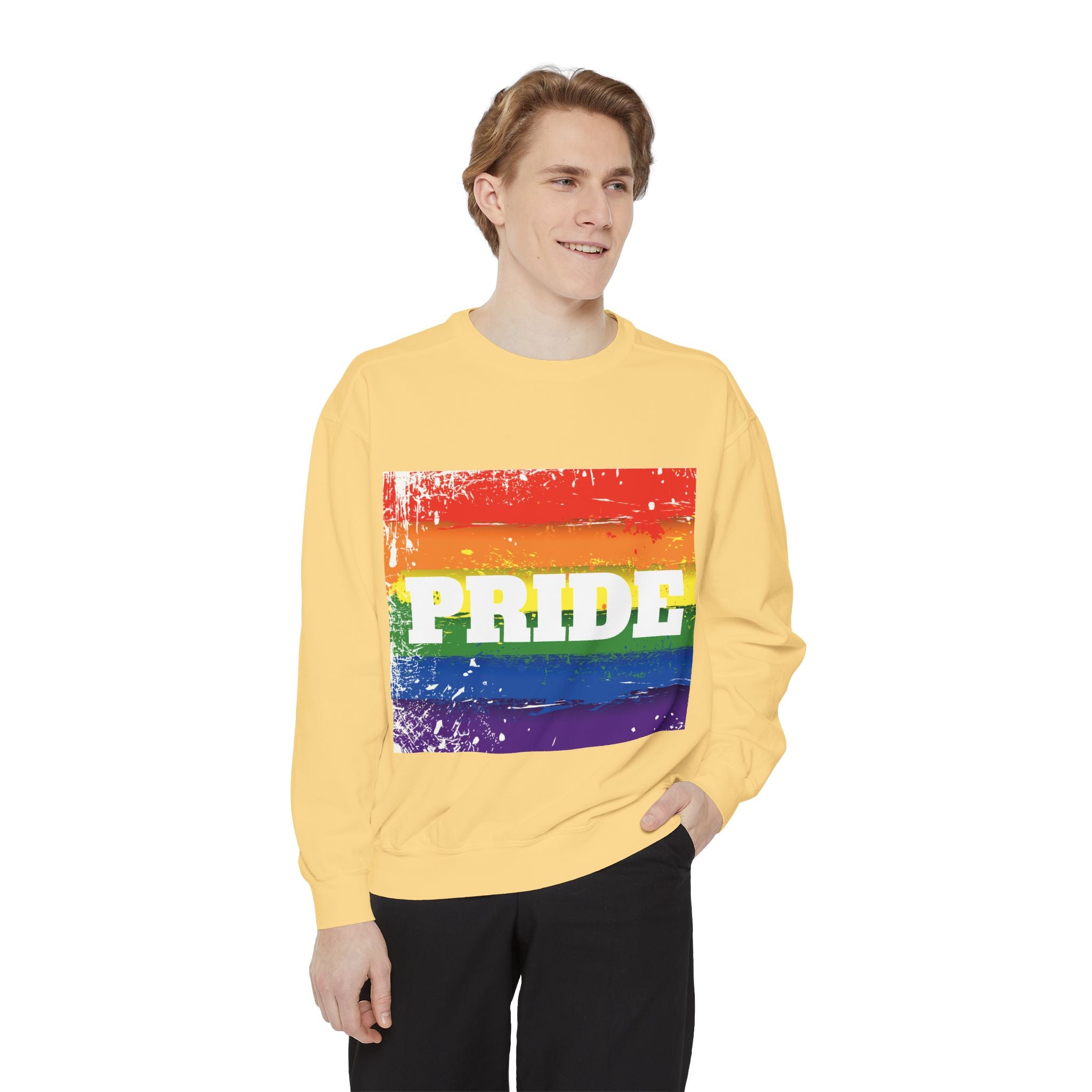 Pride Rainbow Unisex Garment-Dyed Sweatshirt