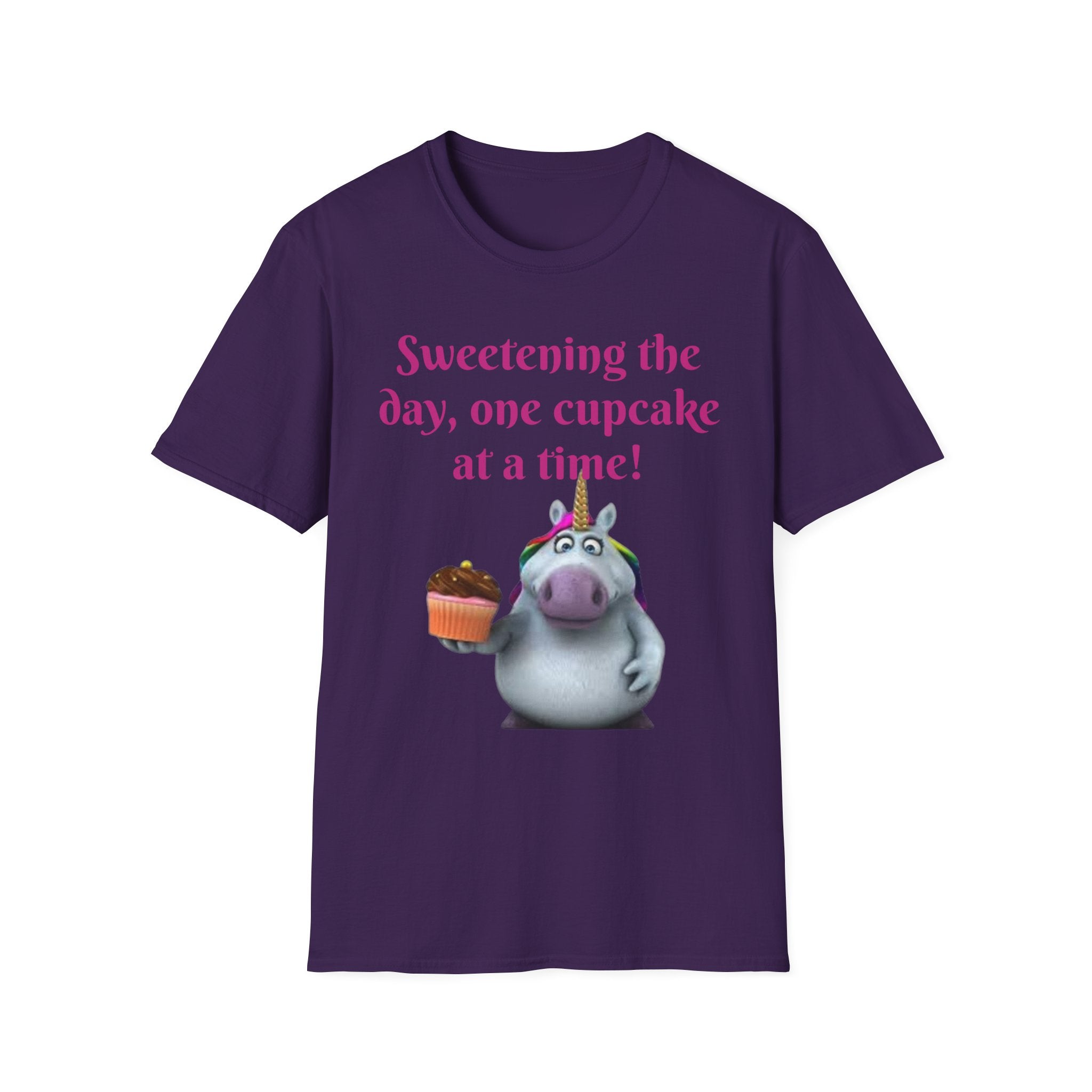 Sweetening The Day, One Cupcake At A Time! Unicorn Unisex Softstyle T-Shirt