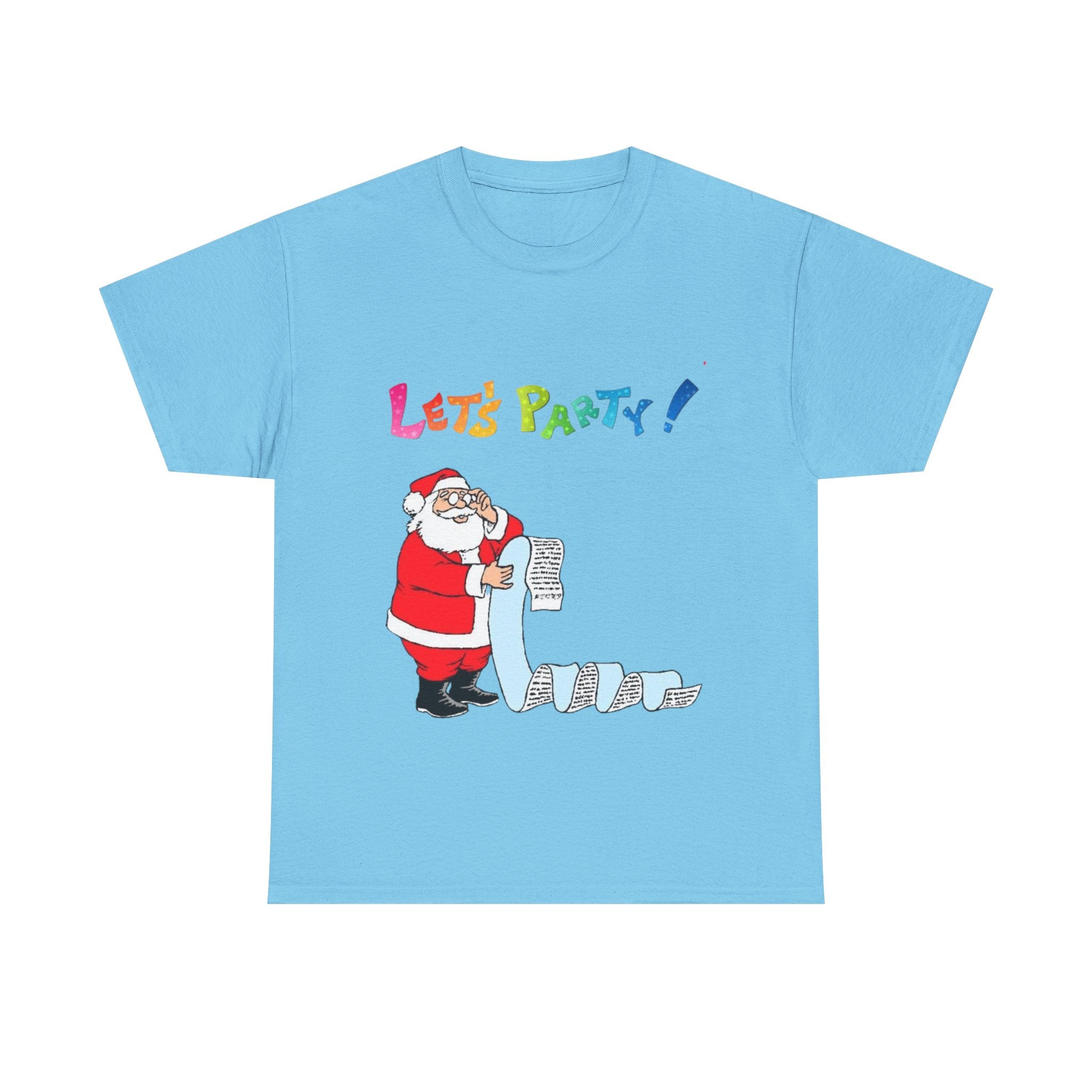 Let's Party! Santa Checking His List Unisex Heavy Cotton T-Shirt