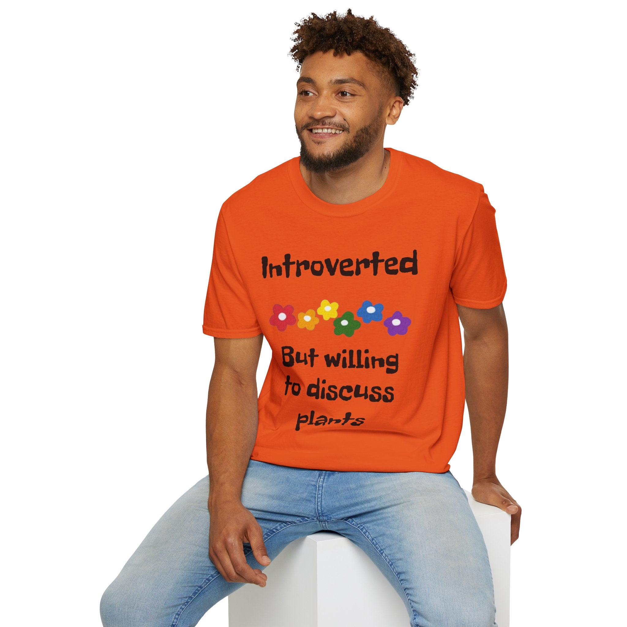 Introverted But Willing To Discuss Plants Unisex Softstyle T-Shirt
