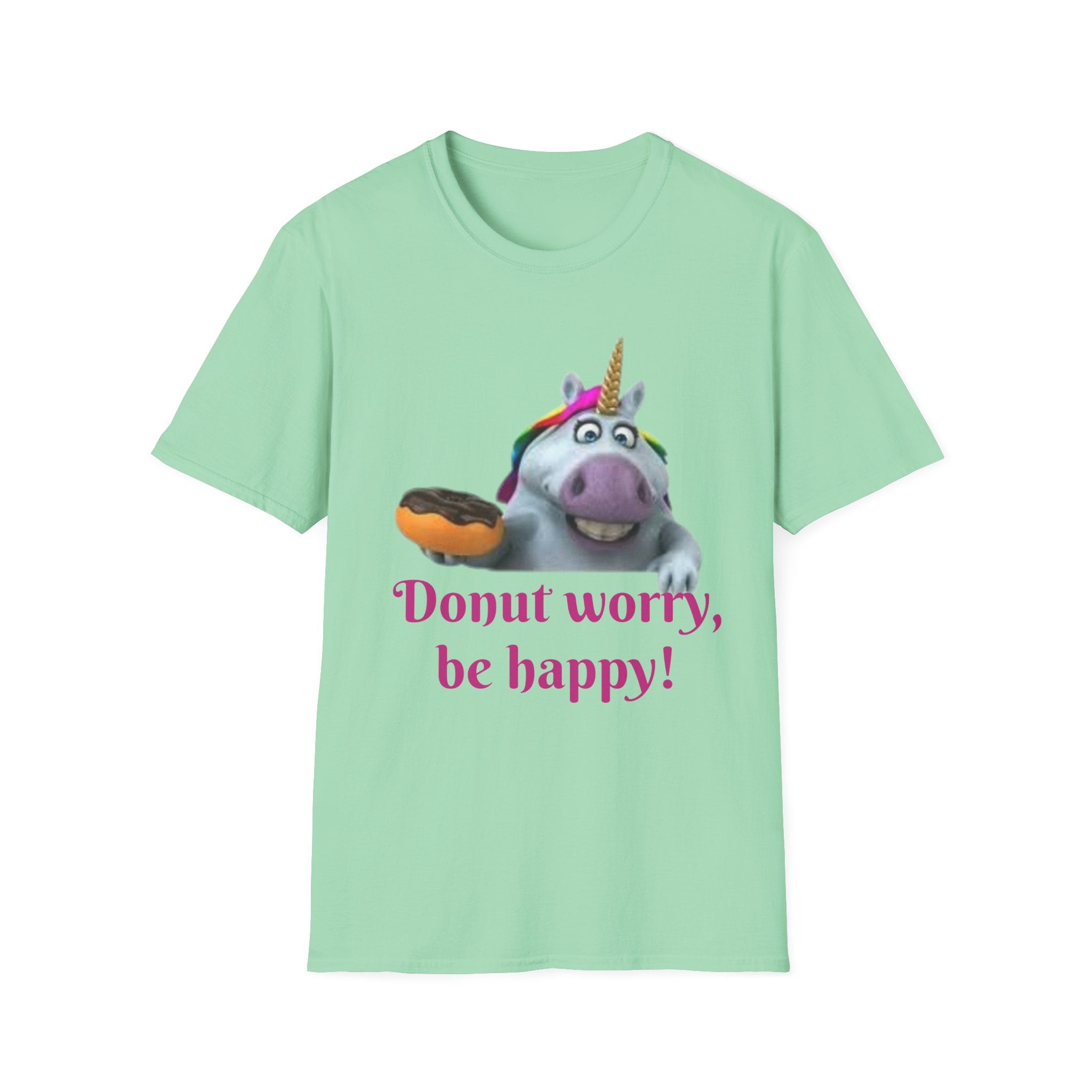Donut Worry, Be Happy Unicorn Unisex Softstyle T-Shirt