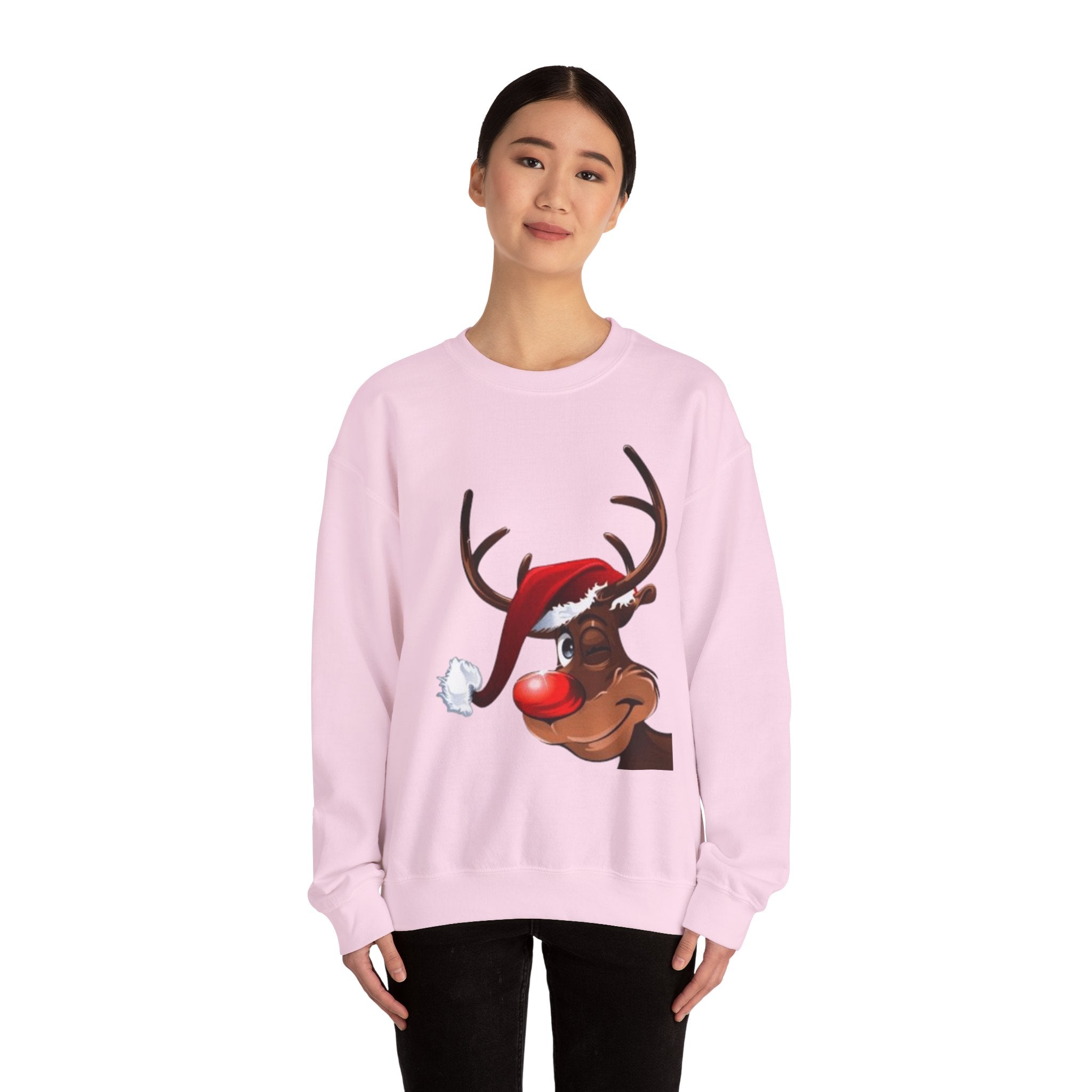Festive Reindeer Unisex Heavy Blend™ Crewneck Sweatshirt