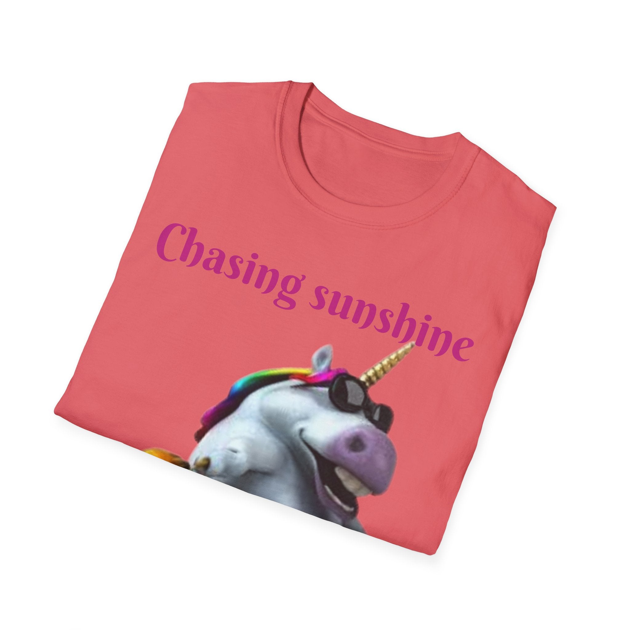 Chasing Sunshine And Good Vibes Unicorn Unisex Softstyle T-Shirt