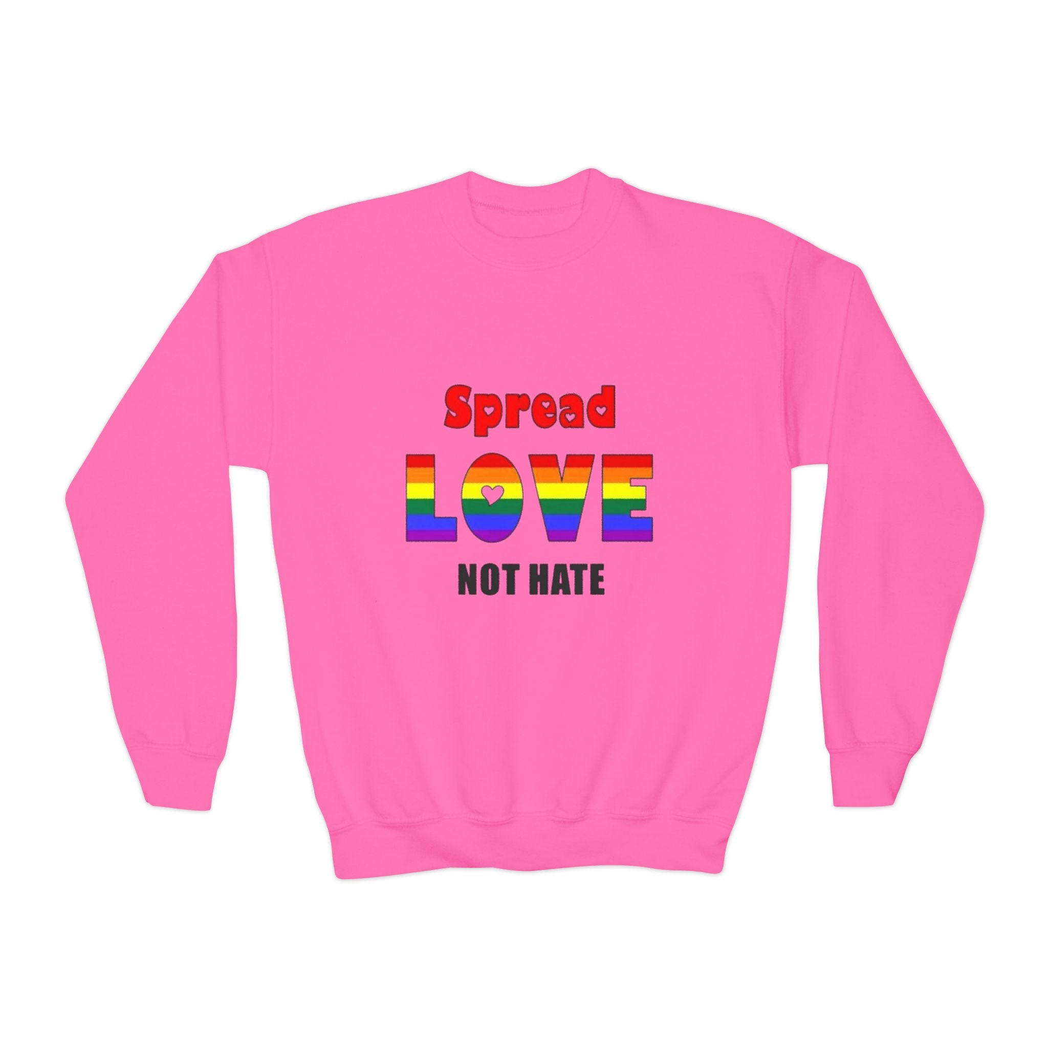 Spread Love Not Hate Youth Crewneck Sweatshirt