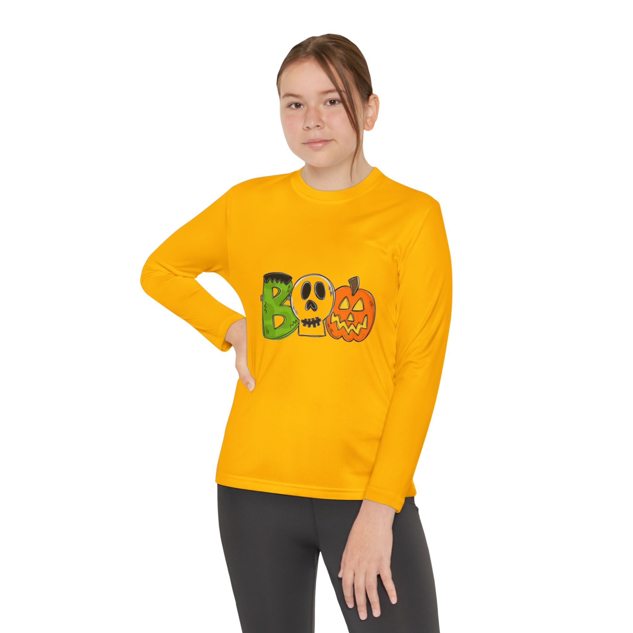 Youth Halloween Boo Long Sleeve Competitor T-Shirt