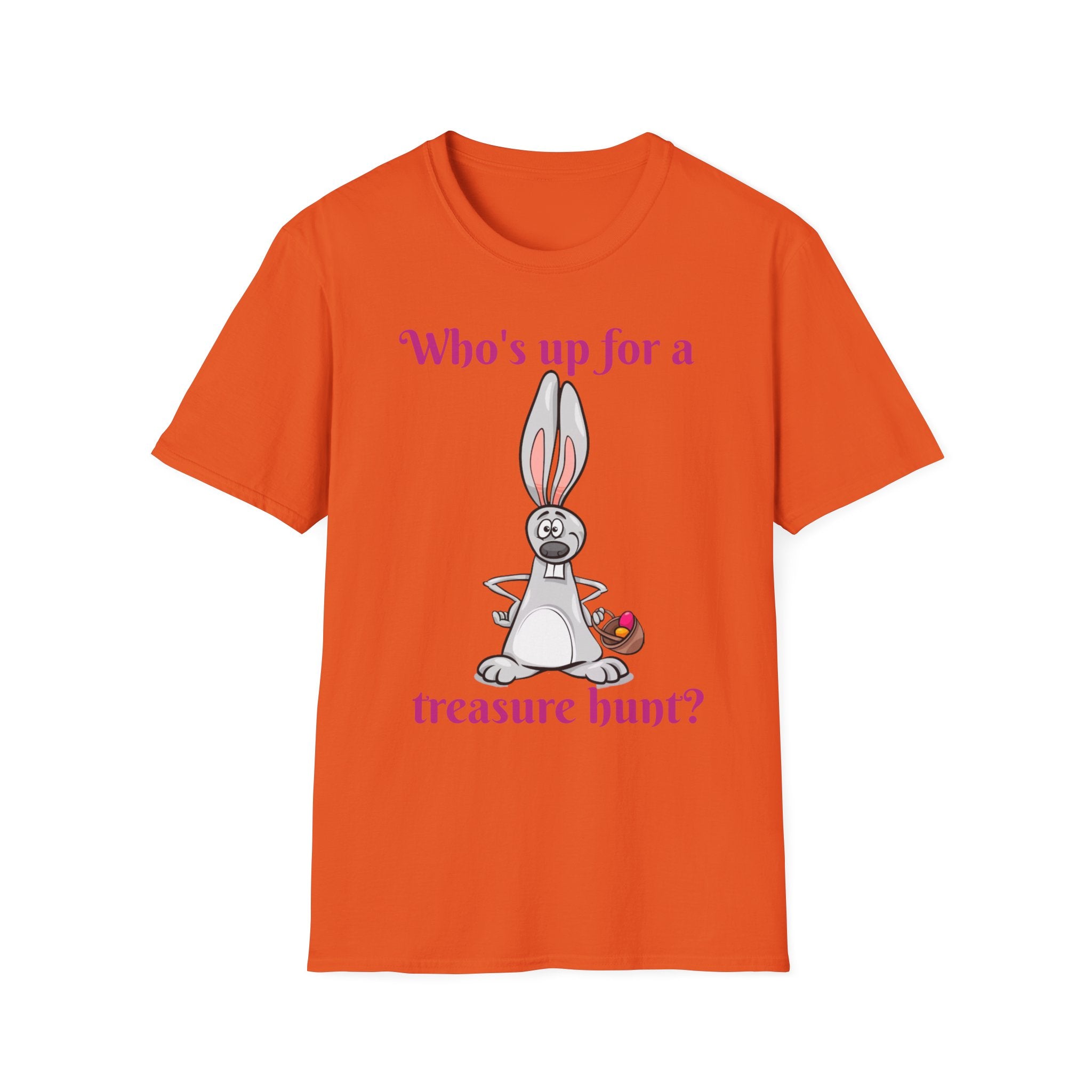 Who's Up For A Treasure Hunt Bunny Unisex Softstyle T-Shirt