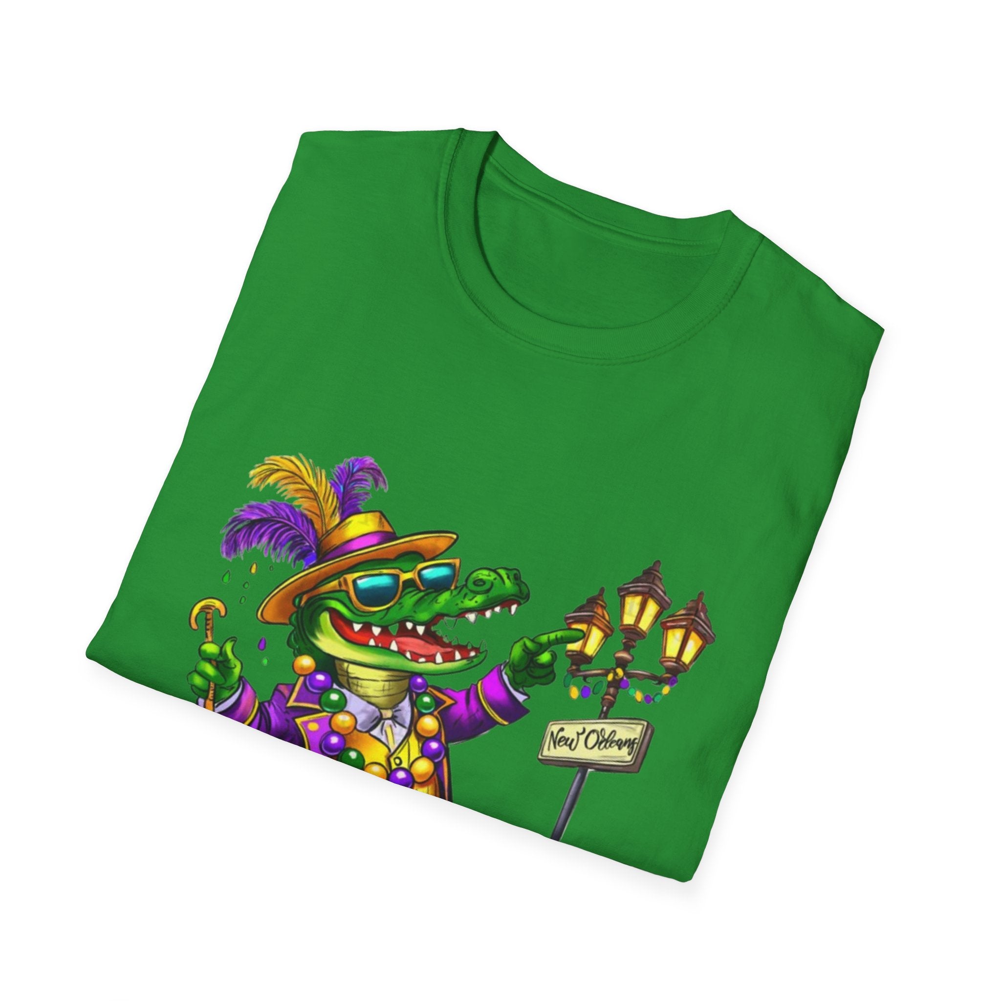 Mardi Gras Gator Unisex Softstyle T-Shirt