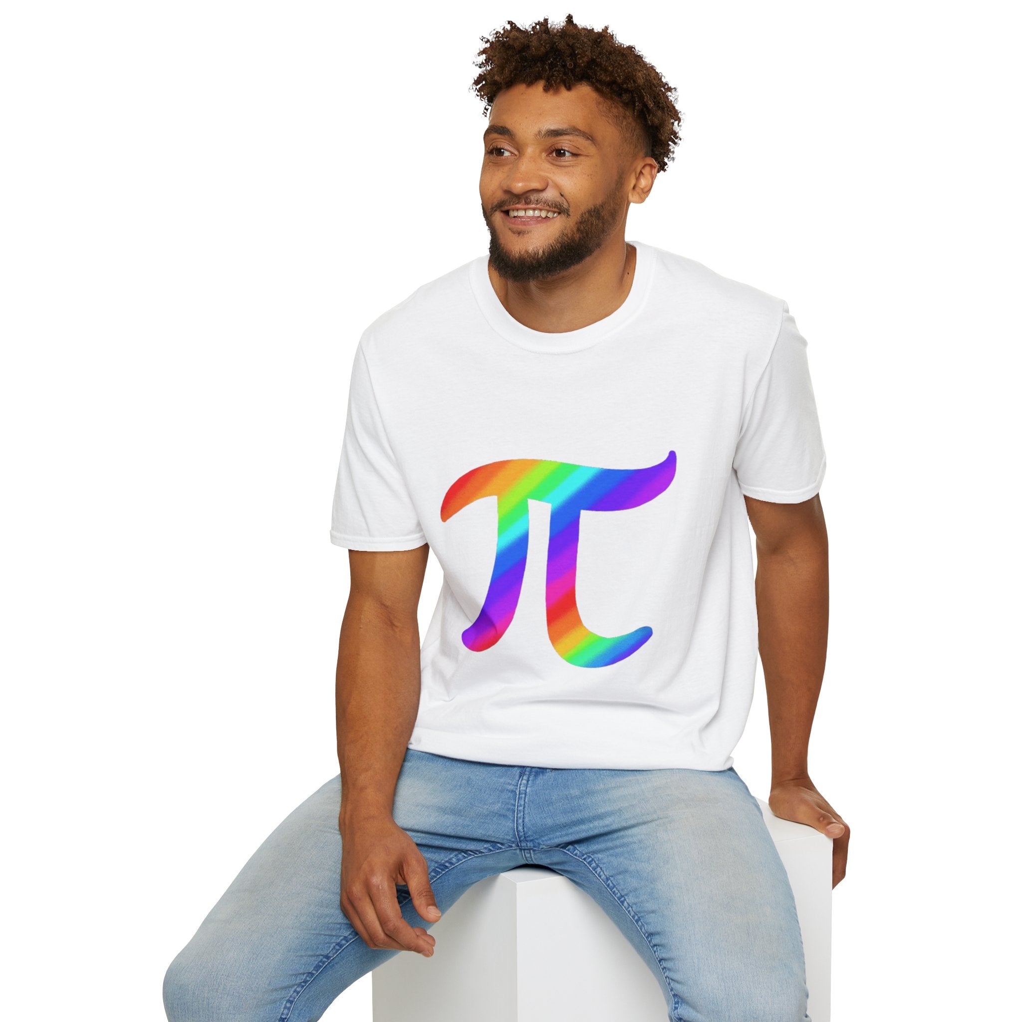 Rainbow Pi Symbol Unisex Softstyle T-Shirt